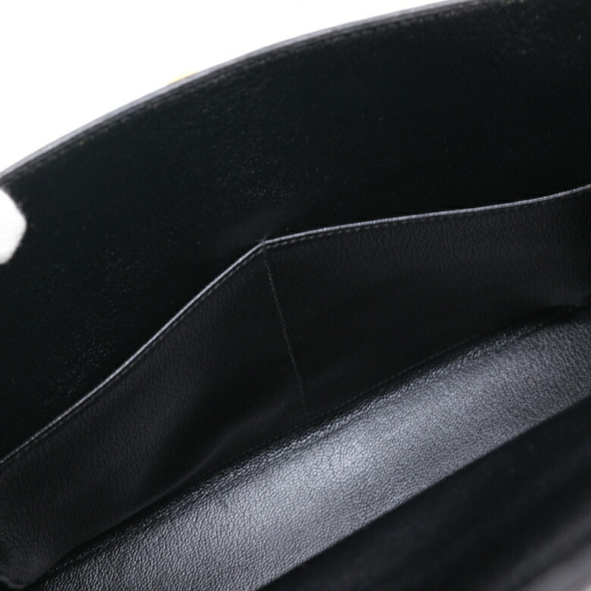 Hermes Black Box Calf Leather Handbag (Pre-Owned)