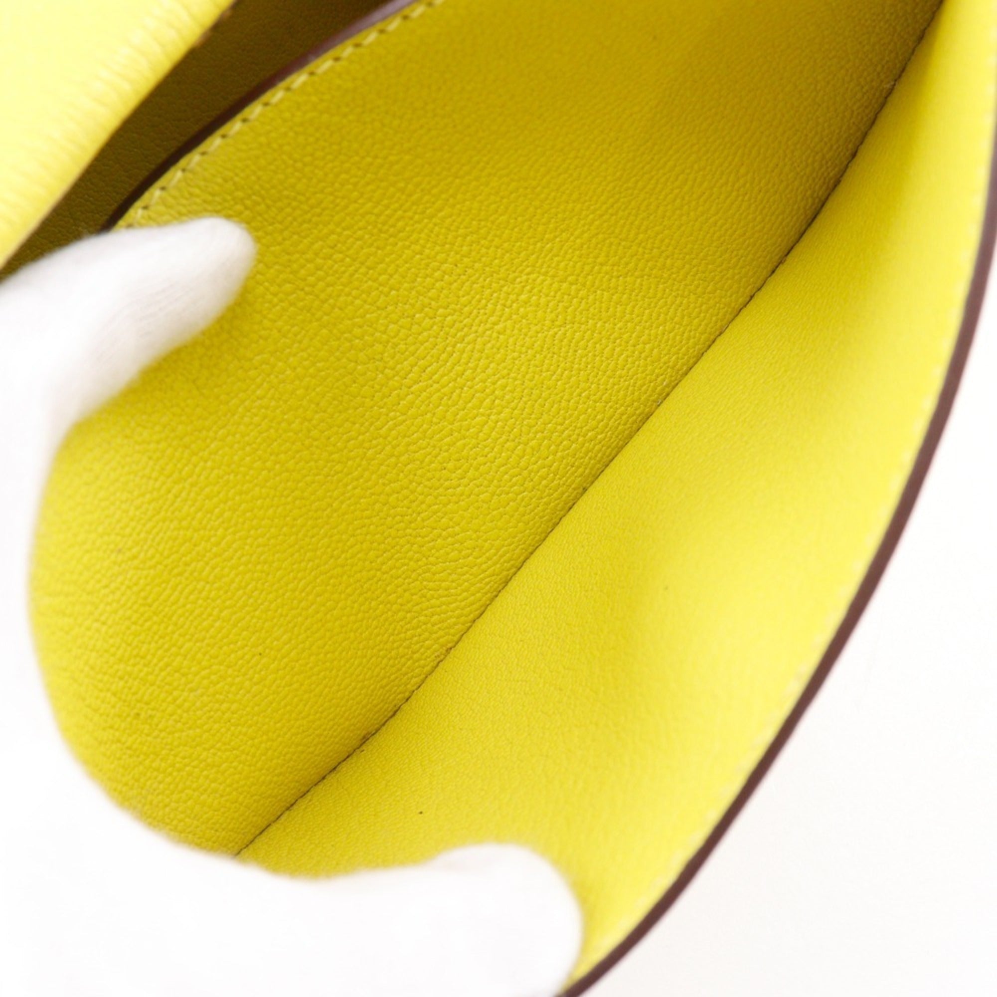 Hermes Yellow Chevre Leather Clutch Bag (Pre-Owned)