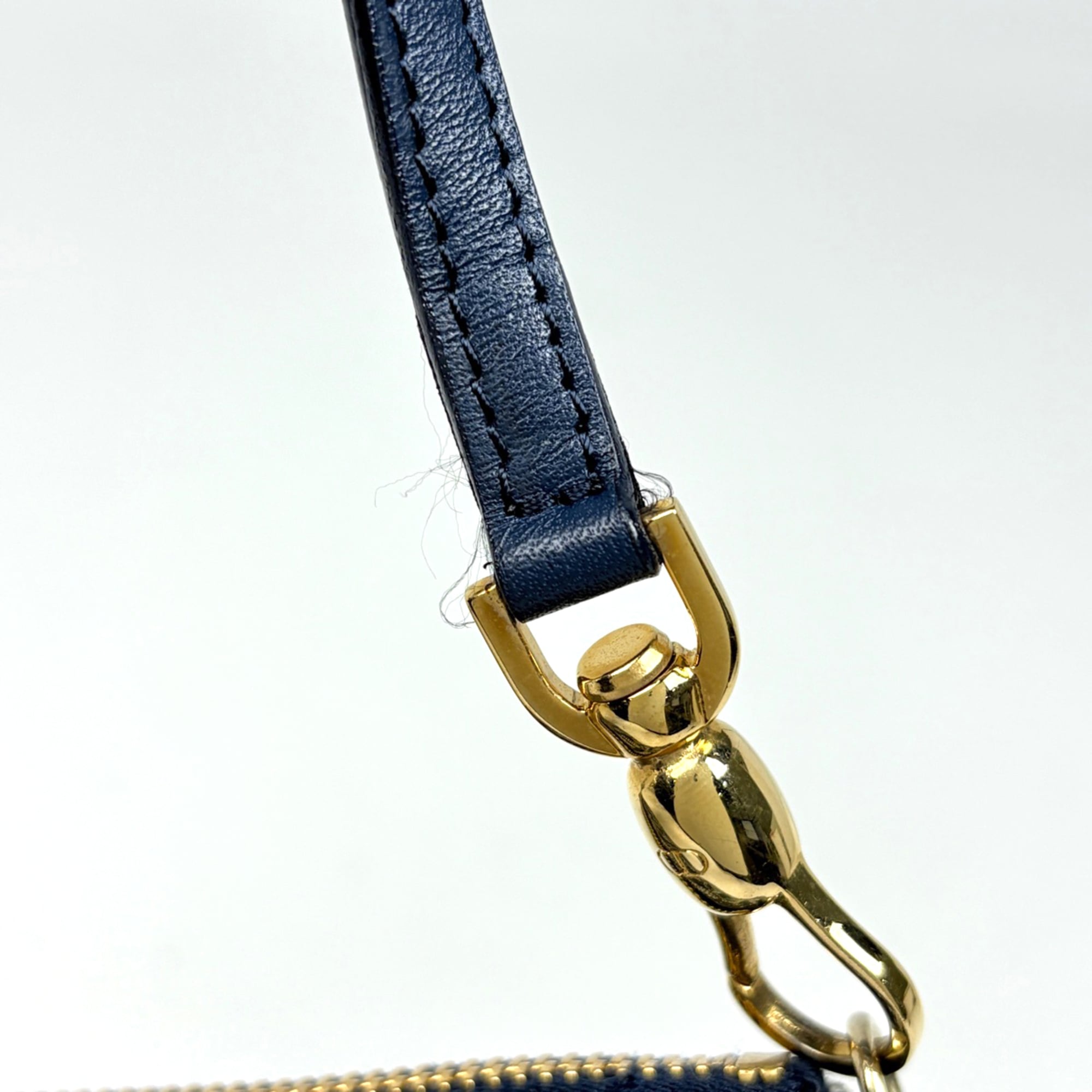 Christian Dior Navy Canvas Leather Saddle Bag Shoulder Bag (Pre-Owned)