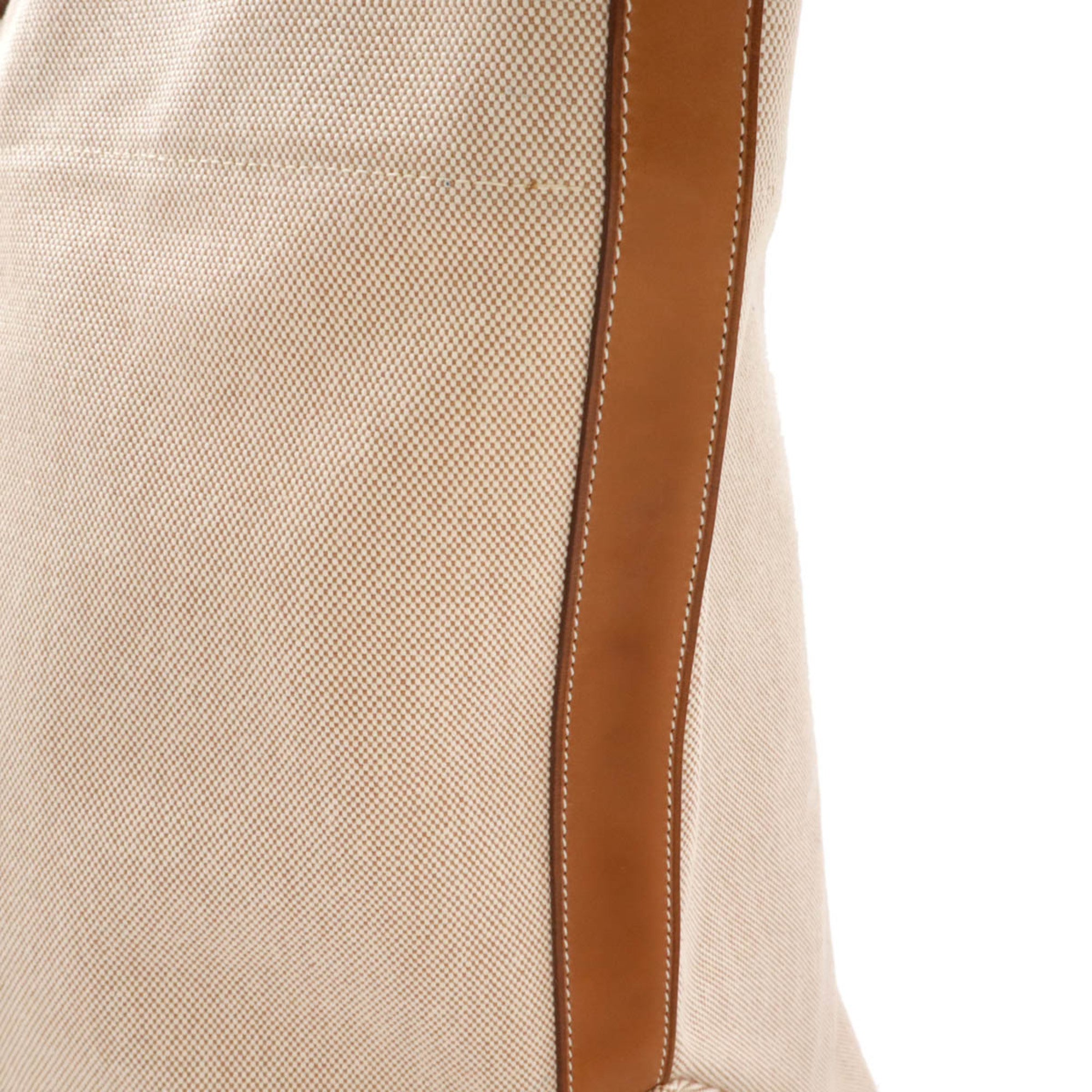 Hermes Beige Brown Toile H Straw Barenia Leather Tote Bag (Pre-Owned)