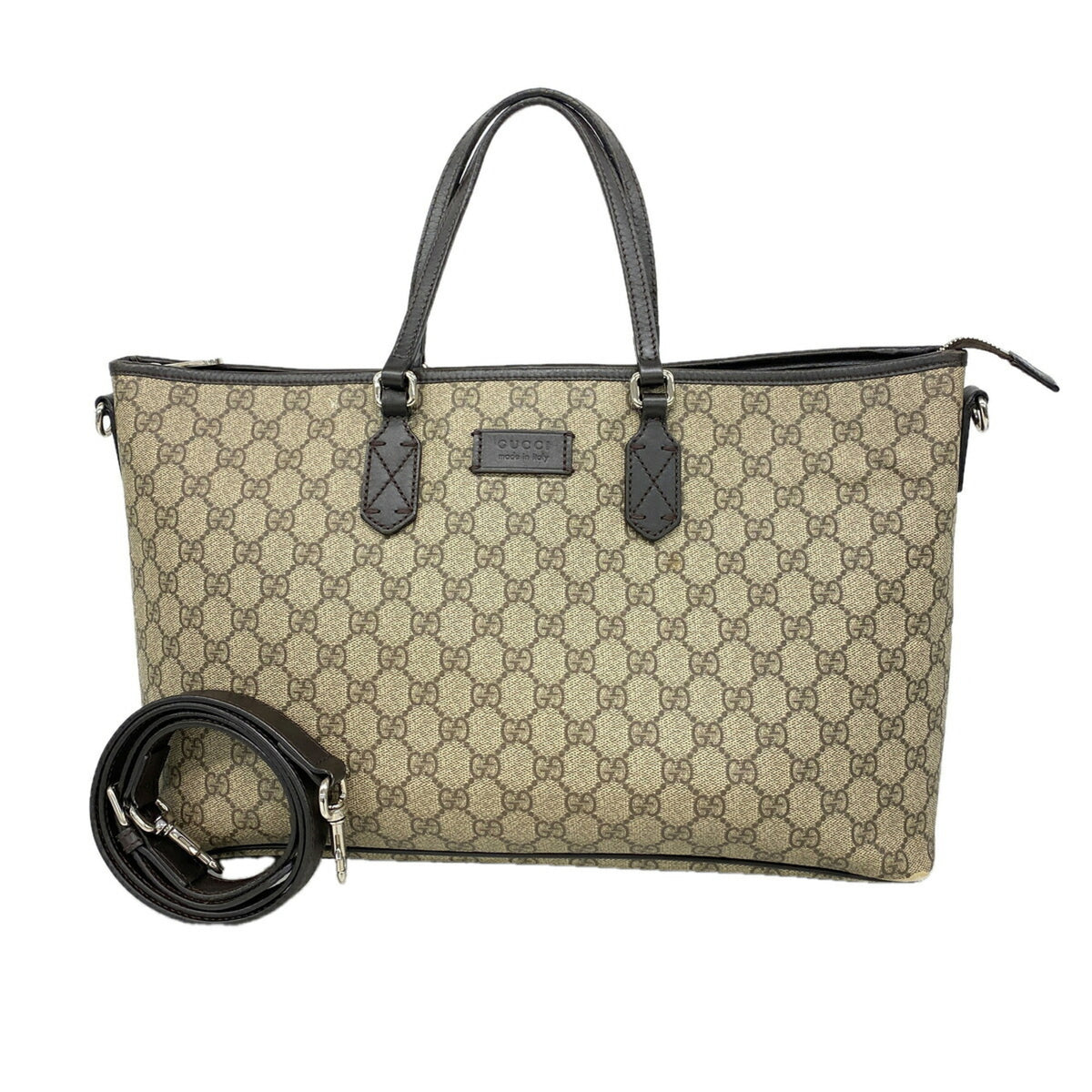Gucci Beige Brown Pvc Tote Bag (Pre-Owned)