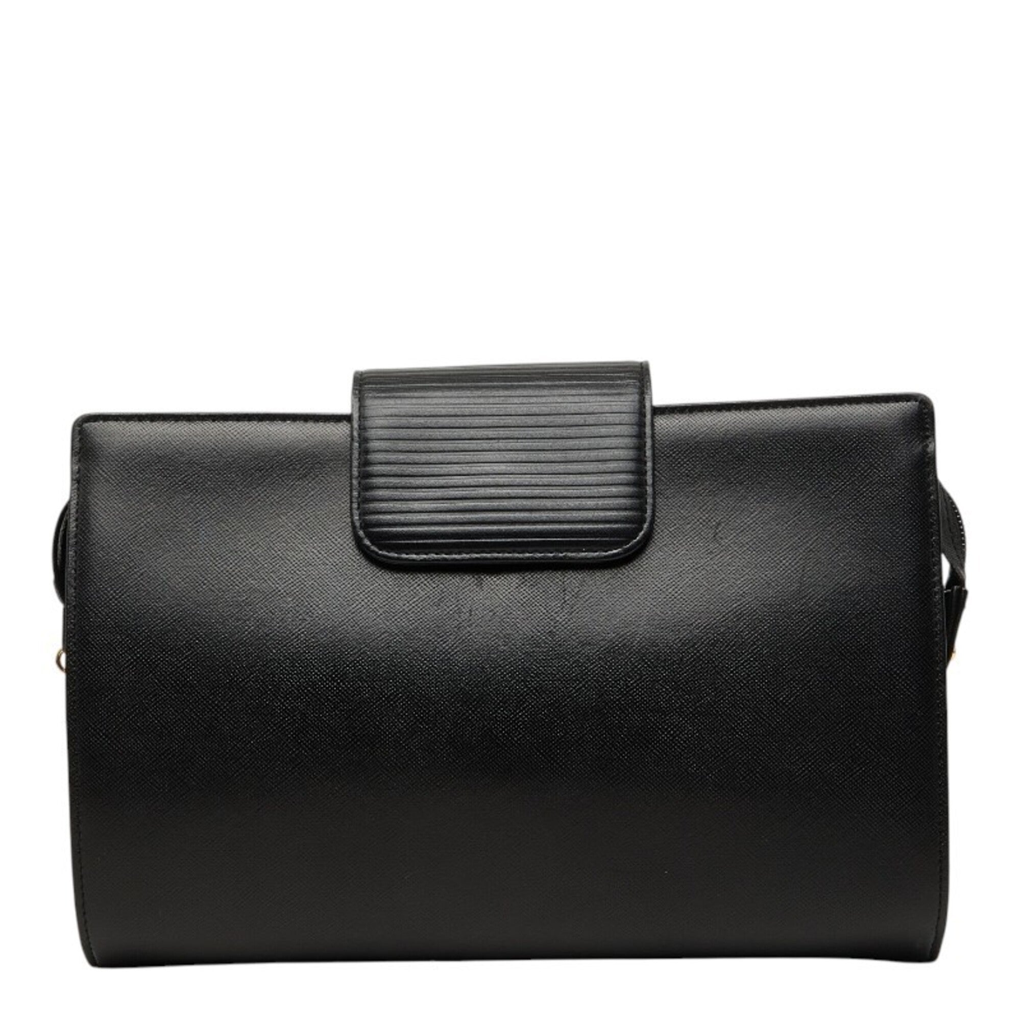 Saint Laurent Black Leather Clutch Bag (Pre-Owned)