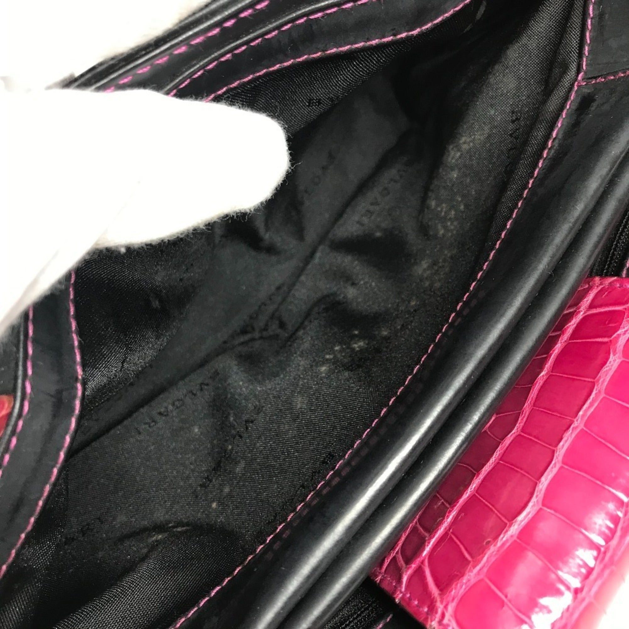 Bvlgari Black Pink Rubber Leather Handbag Shoulder Bag (Pre-Owned)