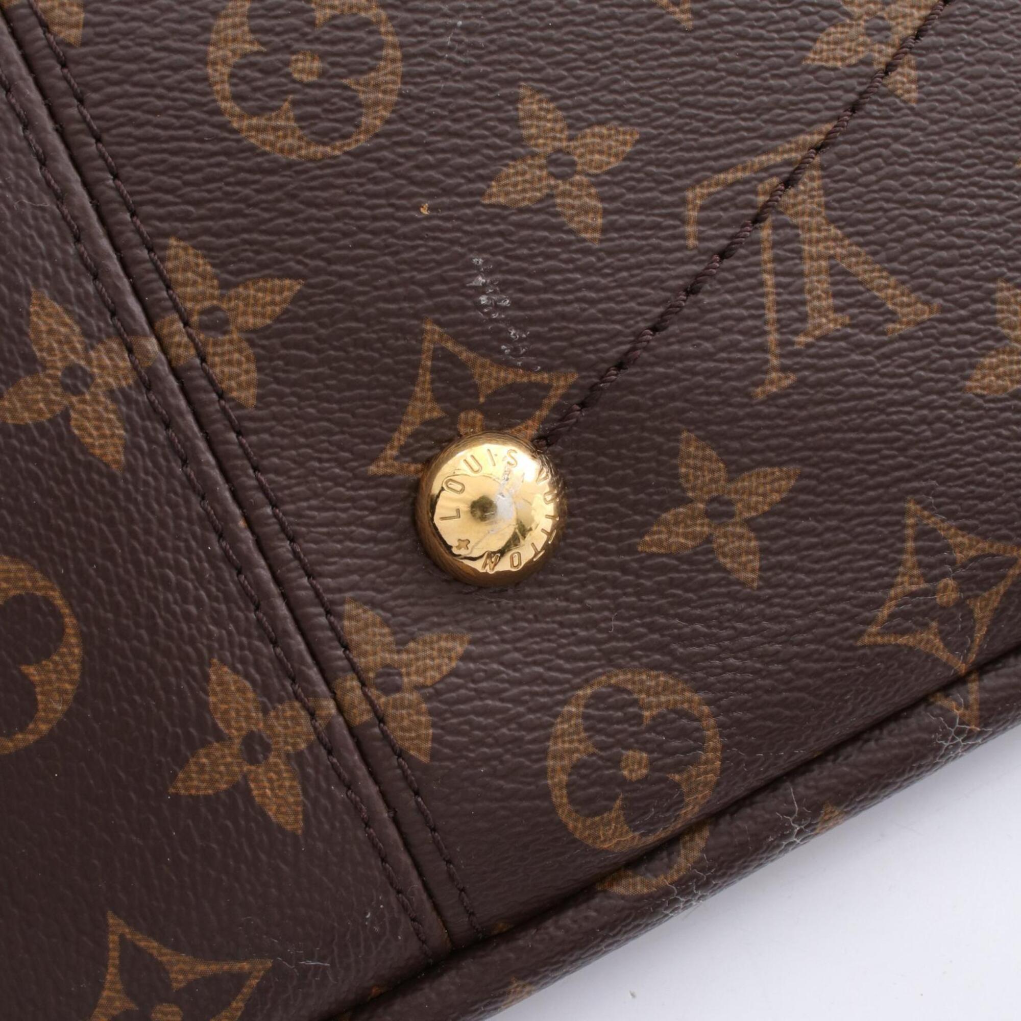 Louis Vuitton Monogram Brown Coated Canvas Leather Shoulder Bag (Pre-Owned)