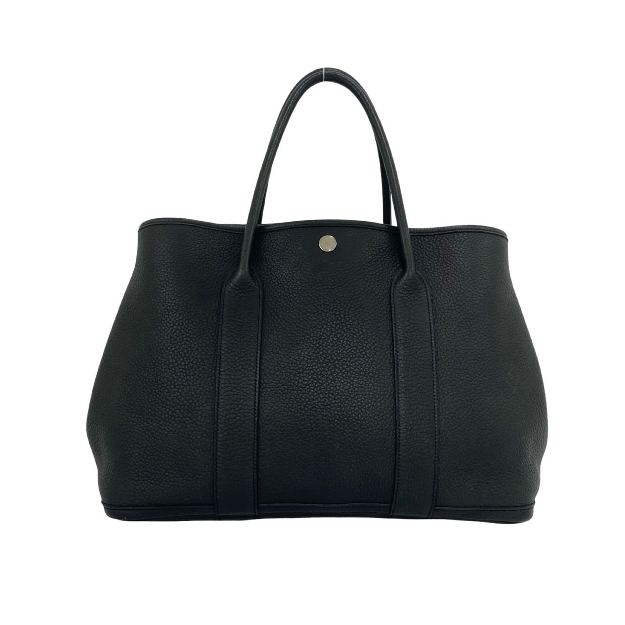 Hermes Black Negonda Leather Handbag Tote Bag (Pre-Owned)