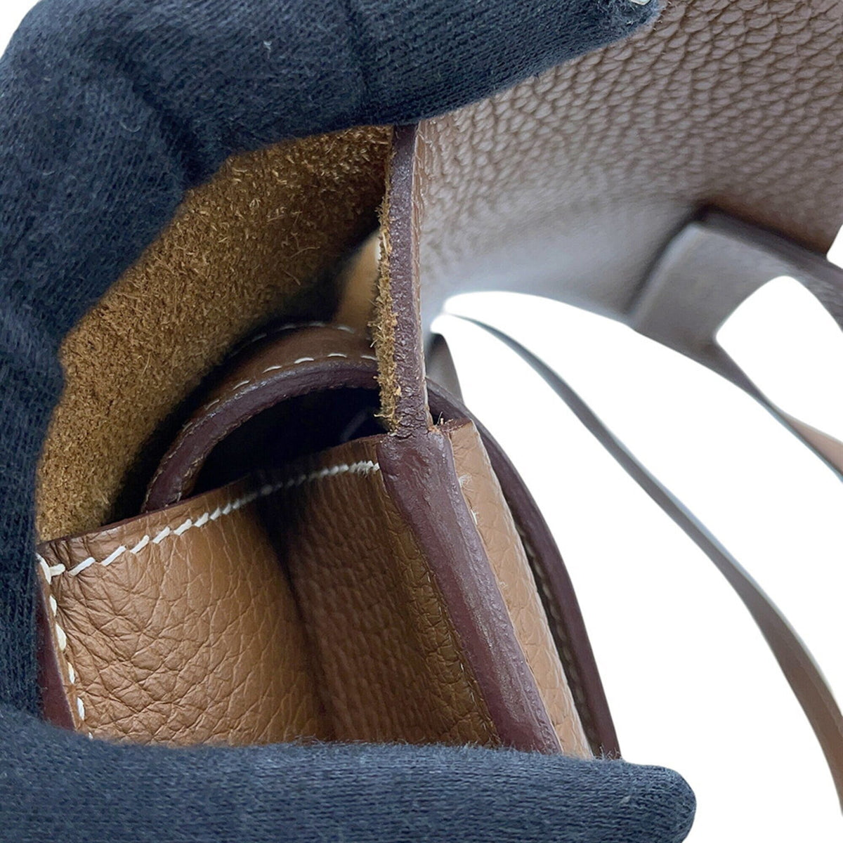 Hermes Kara Alezan Taurillon Clemence Leather Handbag (Pre-Owned)