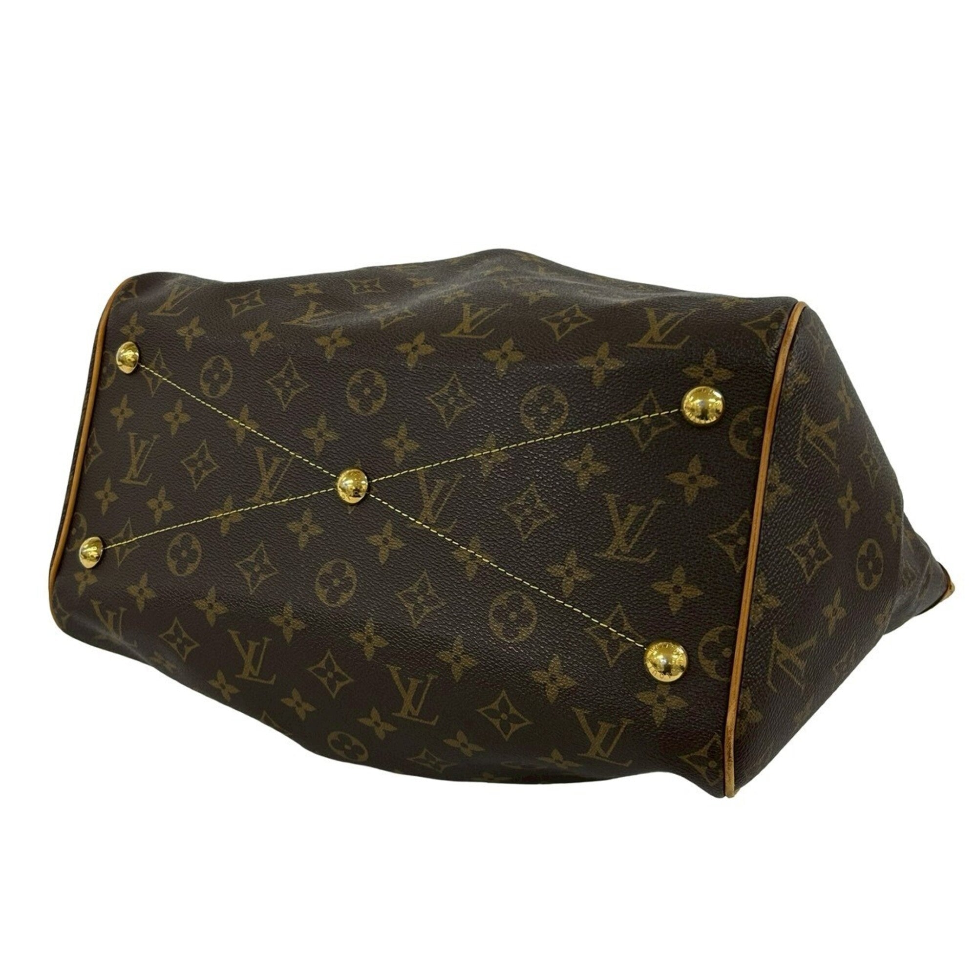 Louis Vuitton Brown Leather Pvc Handbag Tote Bag (Pre-Owned)