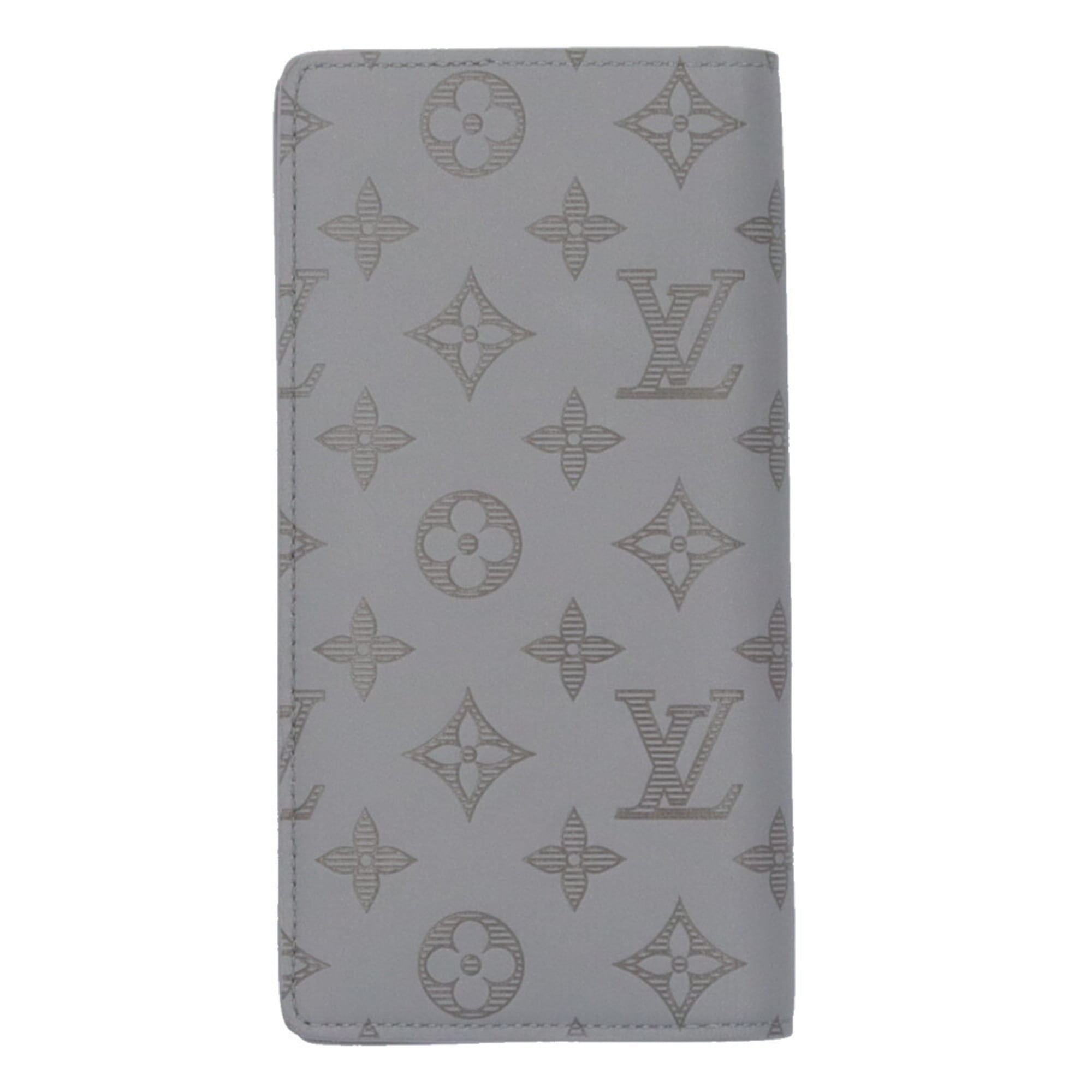 Louis Vuitton Gray Monogram Shadow Long Wallet (Bi-Fold) (Pre-Owned)
