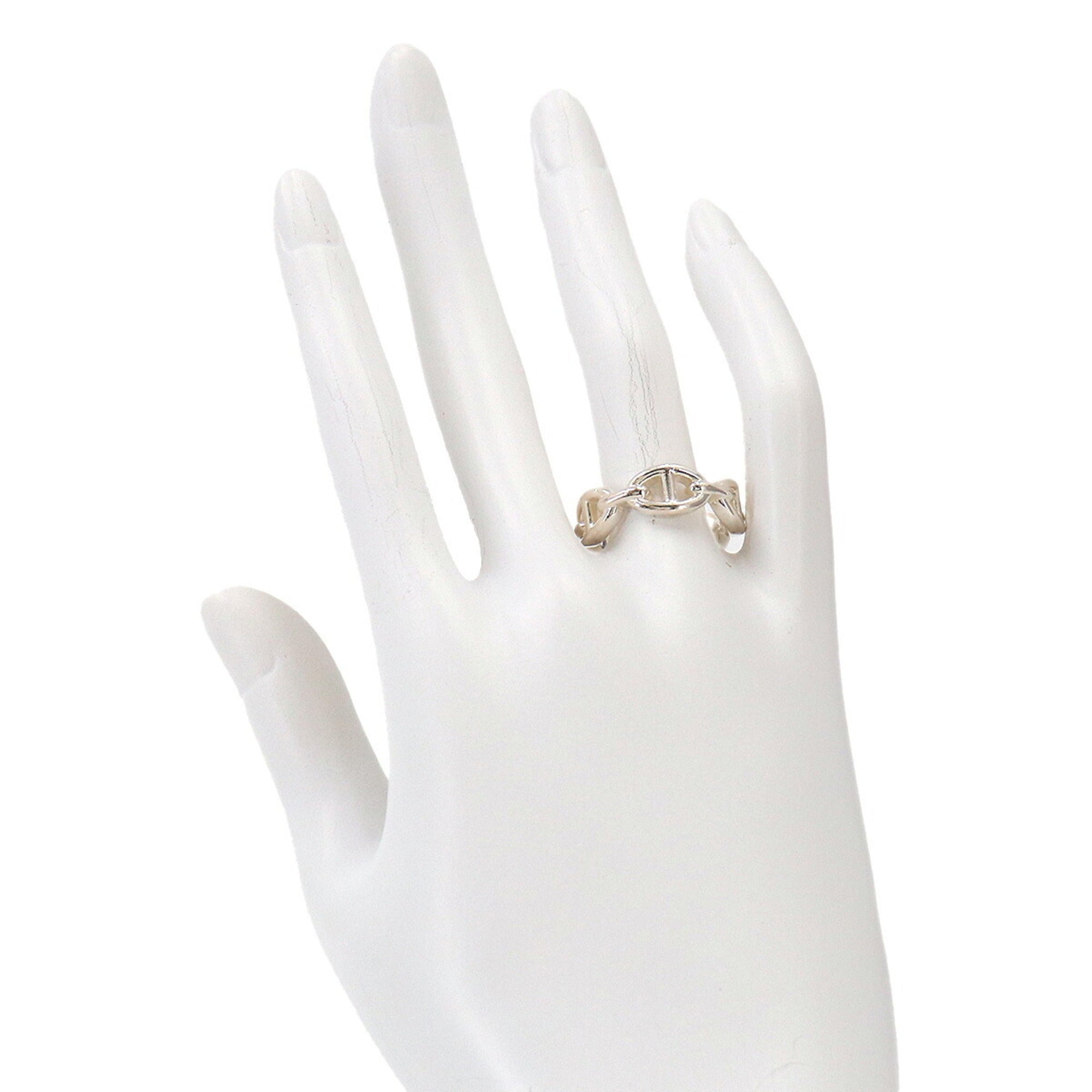 Hermes Silver Silver 925 Band Ring (Pre-Owned)