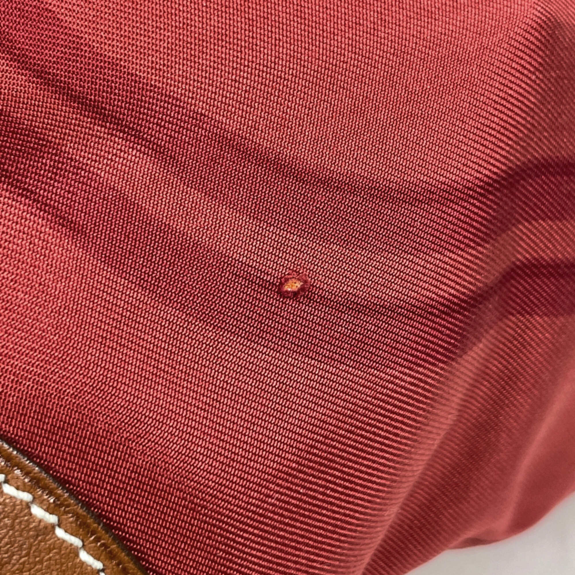 Hermes Red Brown Silk Leather Pouch Shoulder Bag (Pre-Owned)