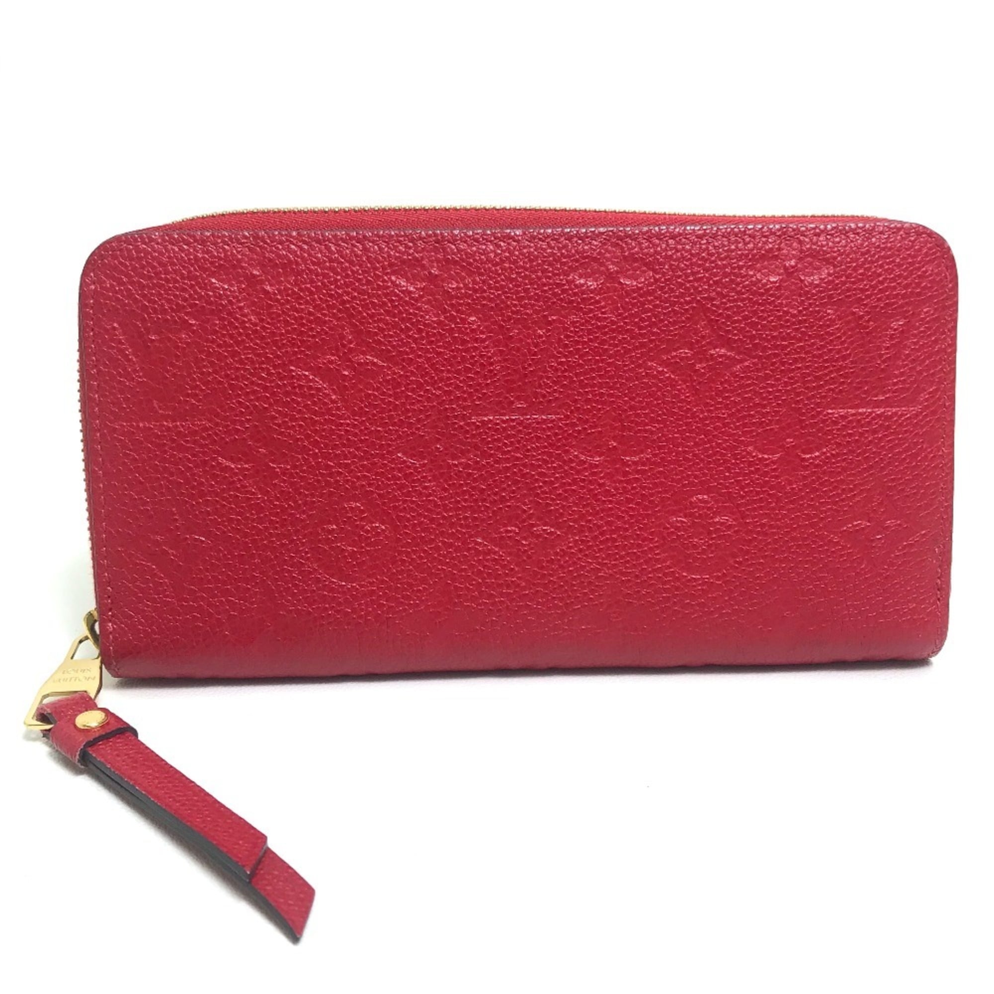 Louis Vuitton Monogram Empreinte Cherry Red Color Monogram Empreinte Long Wallet (Bi-Fold) (Pre-Owned)