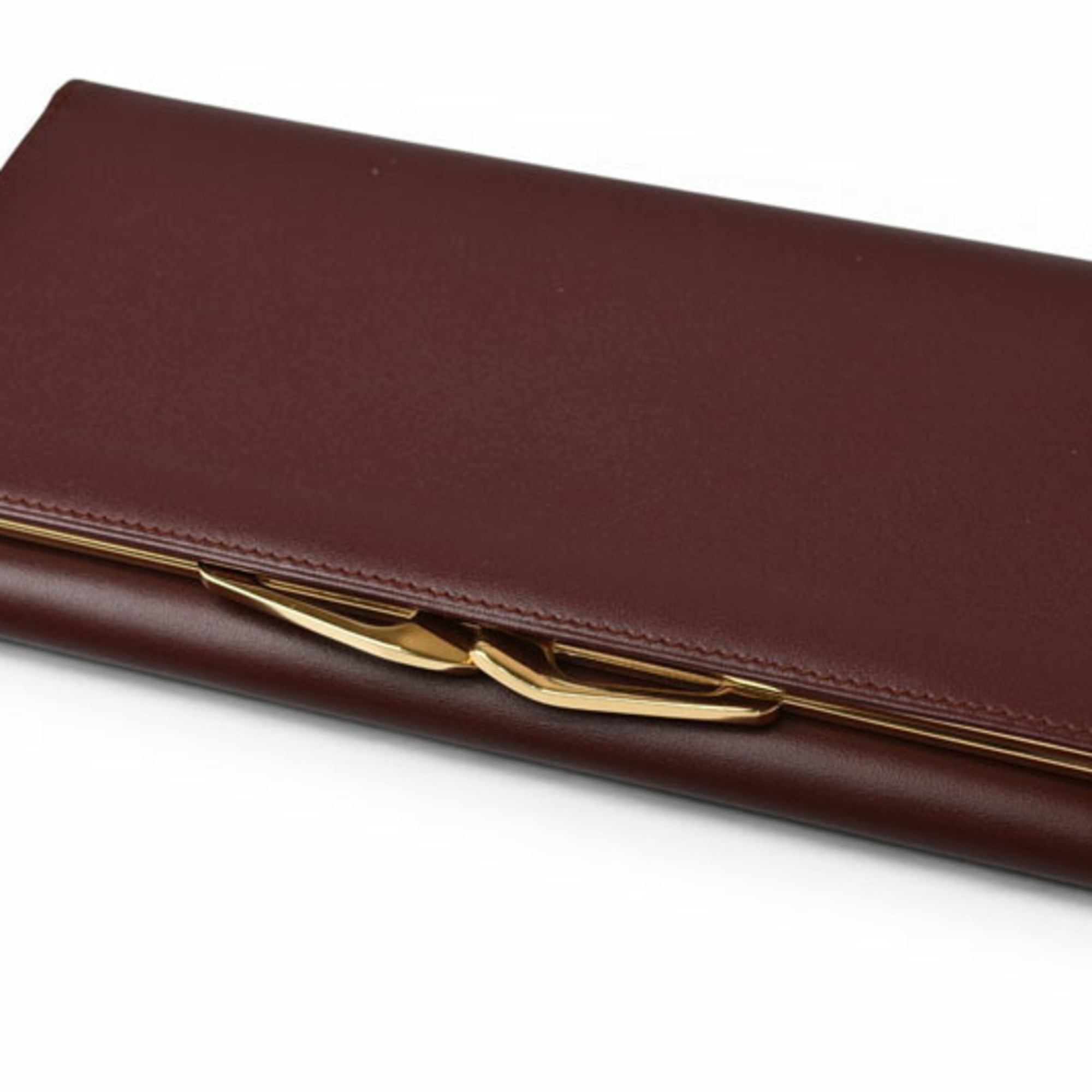 Cartier Must Bordeaux Leather Long Wallet (Bi-Fold) (Pre-Owned)