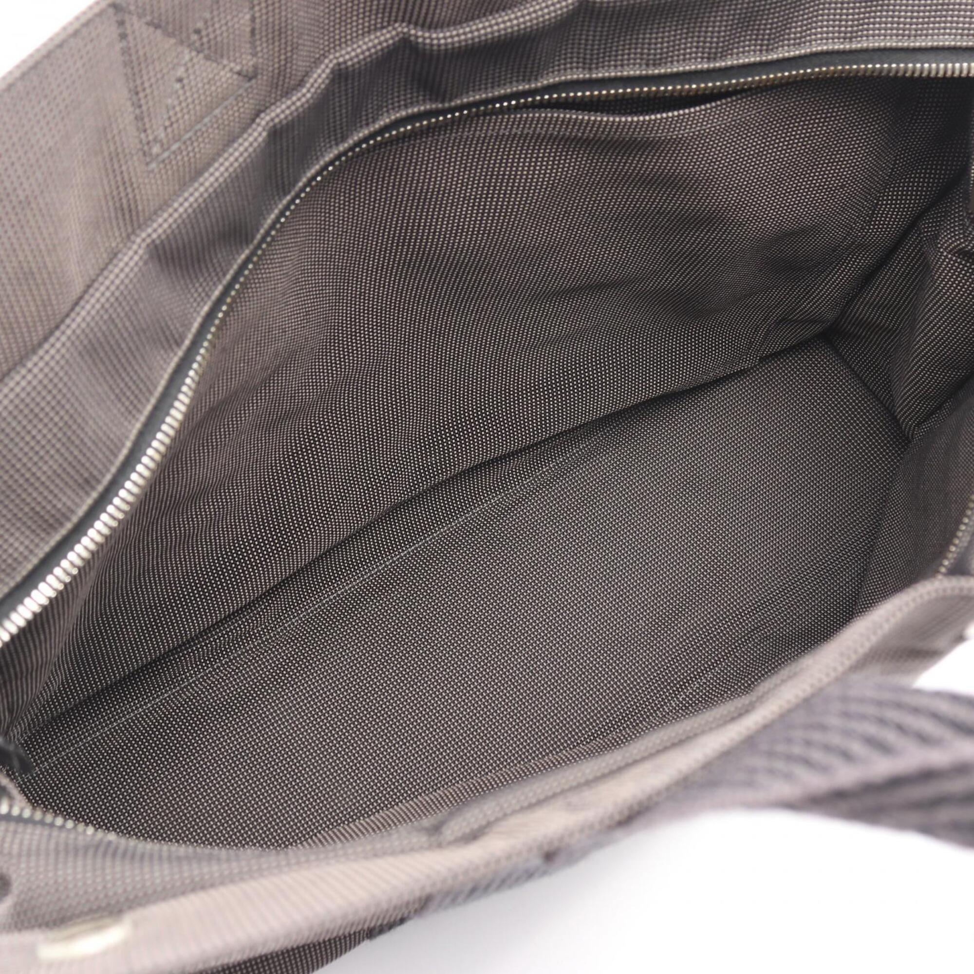 Hermes Gray Nylon Canvas Handbag Tote Bag (Pre-Owned)