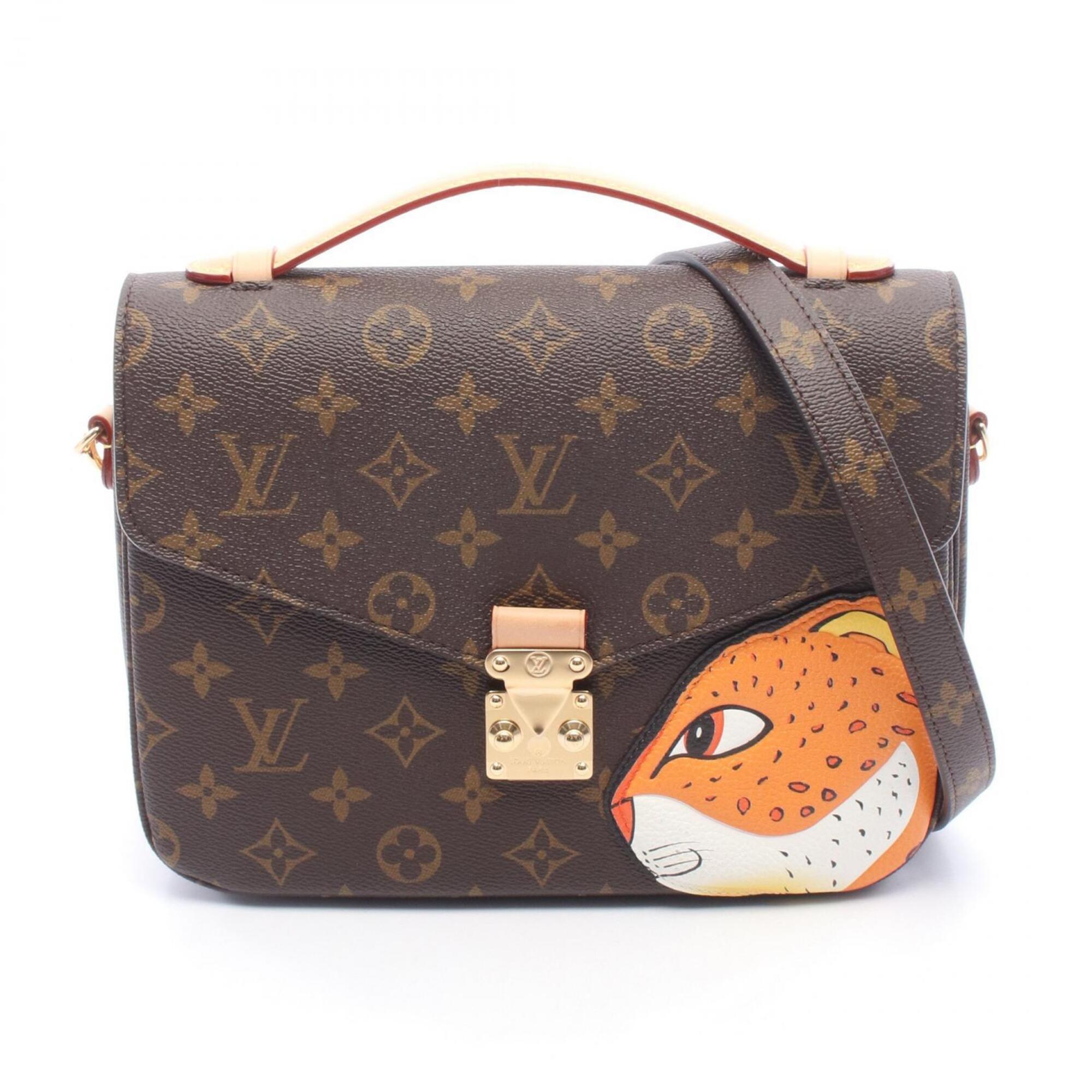 Louis Vuitton Brown Multi-Color Coated Canvas Leather Handbag Pochette (Pre-Owned)
