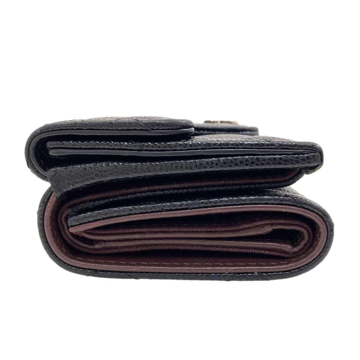 Chanel Matelasse Black Leather Wallet (Tri-Fold) (Pre-Owned)