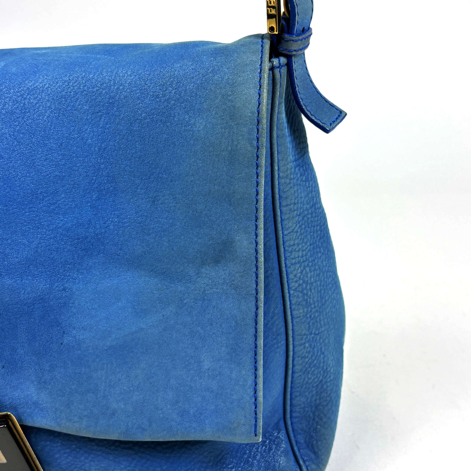 Fendi Blue Leather Shoulder Bag (Pre-Owned)