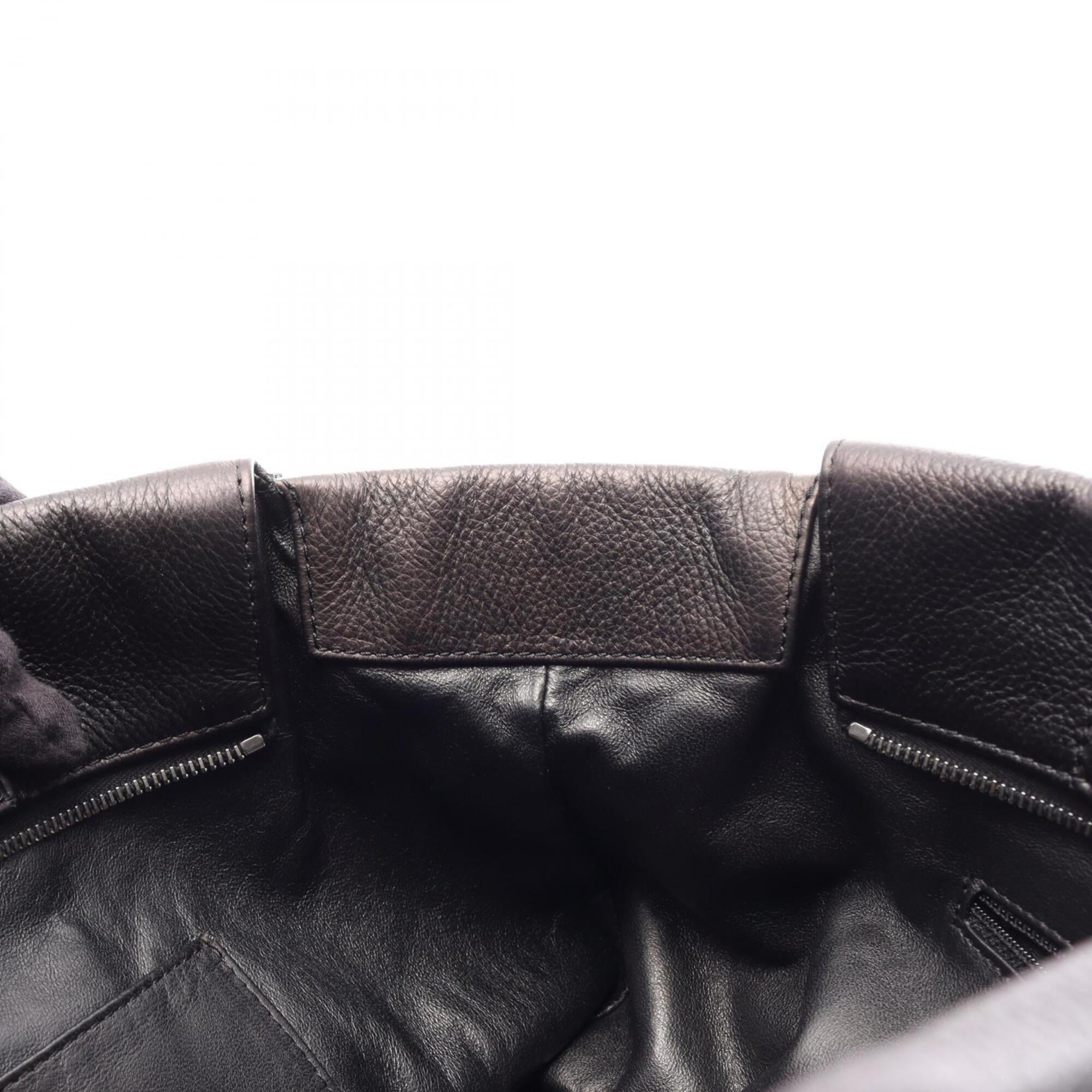 Chanel Black Leather Handbag Tote Bag (Pre-Owned)