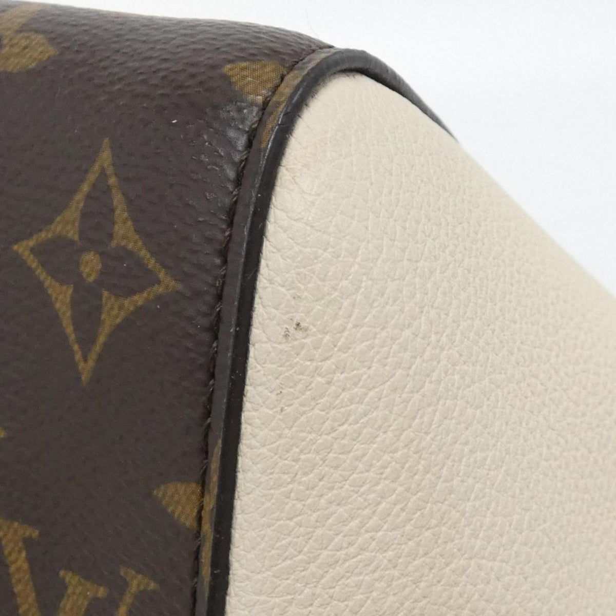 Louis Vuitton Black Cerise Cream Leather Coated Canvas Handbag (Pre-Owned)