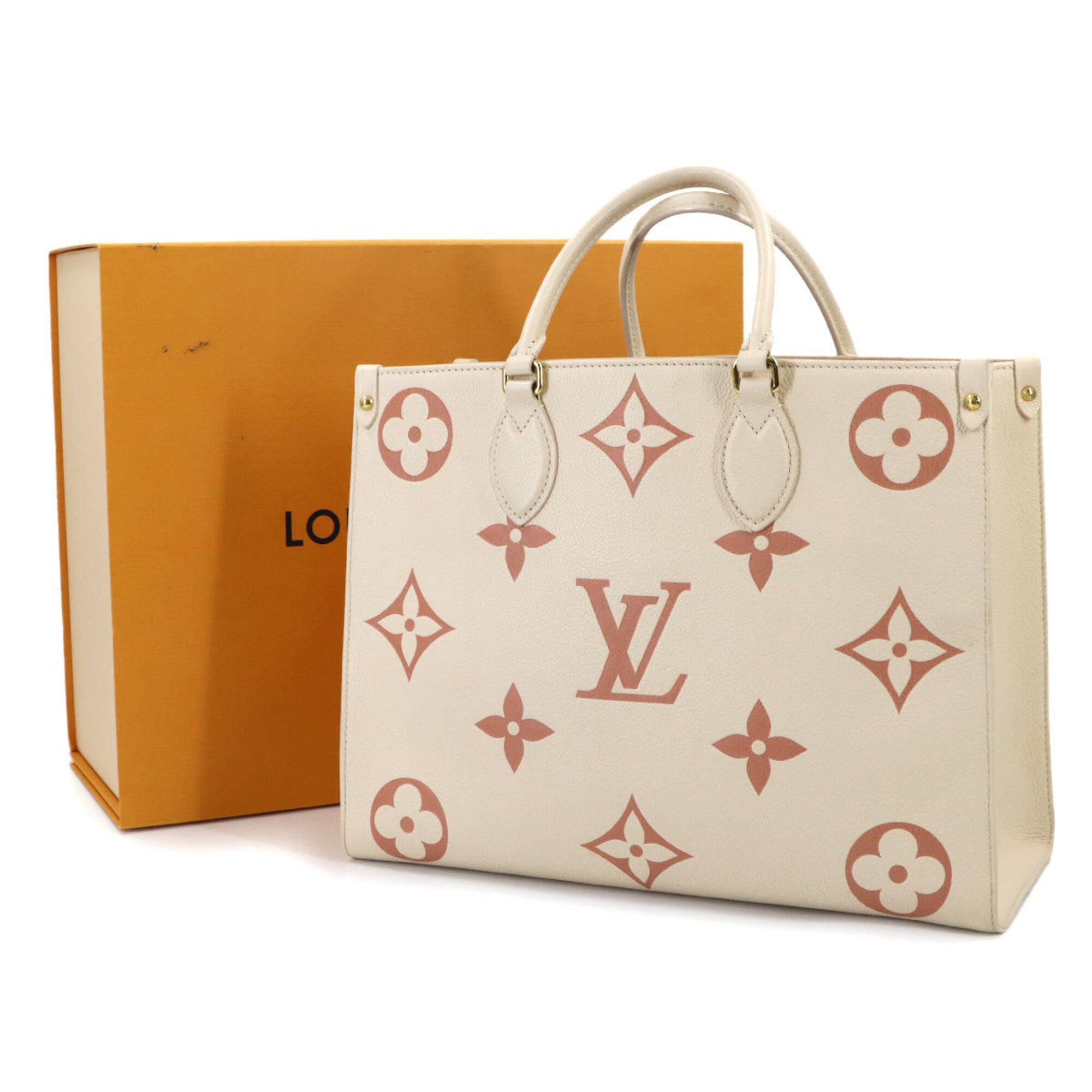 Louis Vuitton Cream Monogram Empreinte Handbag Tote Bag (Pre-Owned)