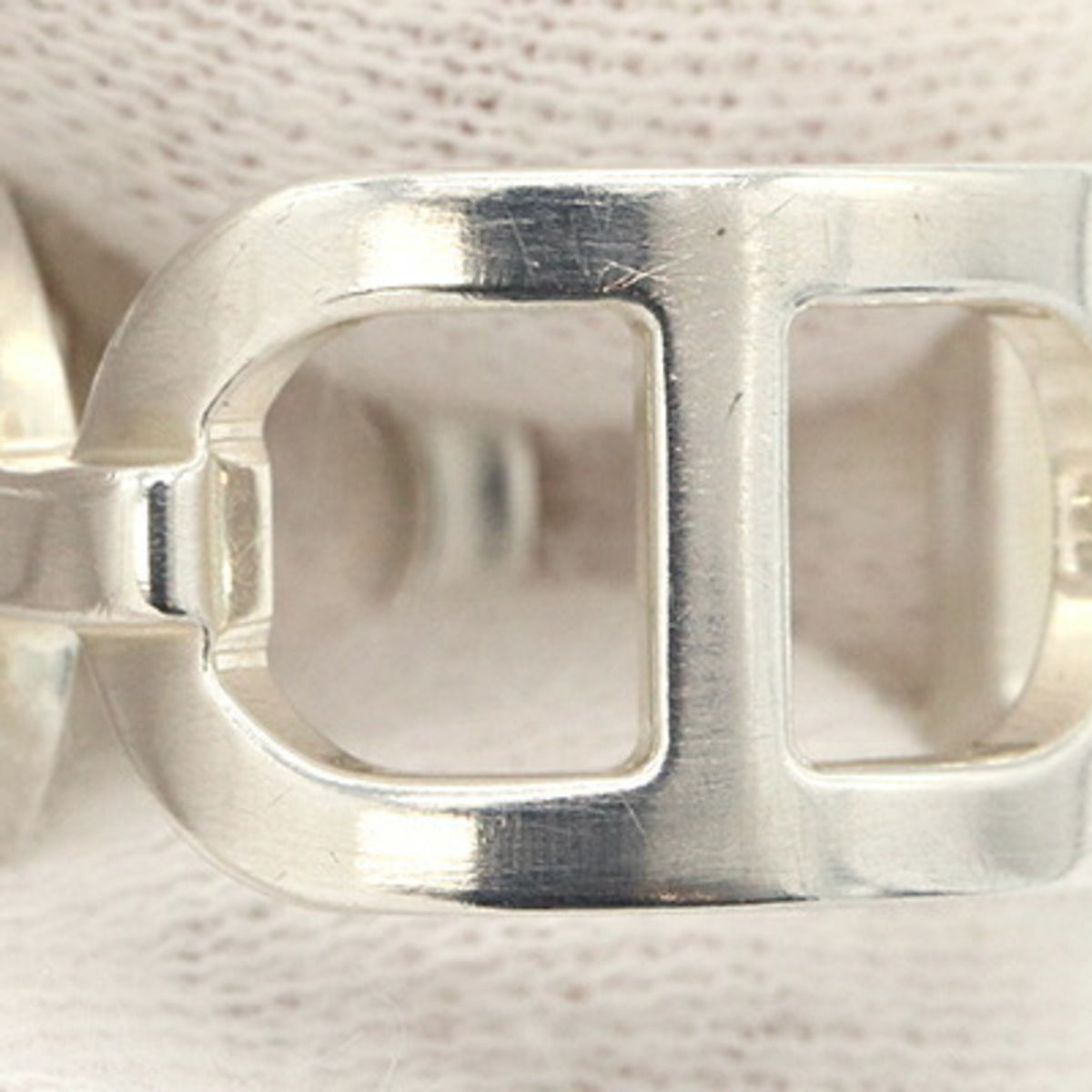 Hermes Chaine D'ancre Sterling Silver 925 Band Ring (Pre-Owned)