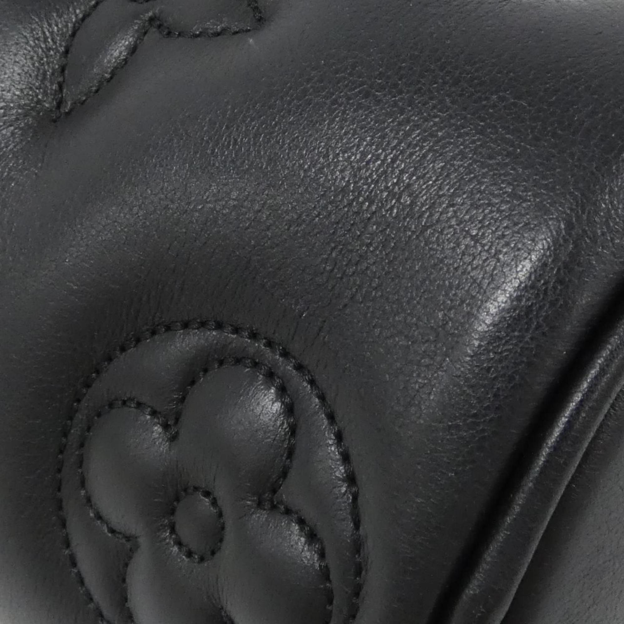 Louis Vuitton Black Leather Shoulder Bag (Pre-Owned)