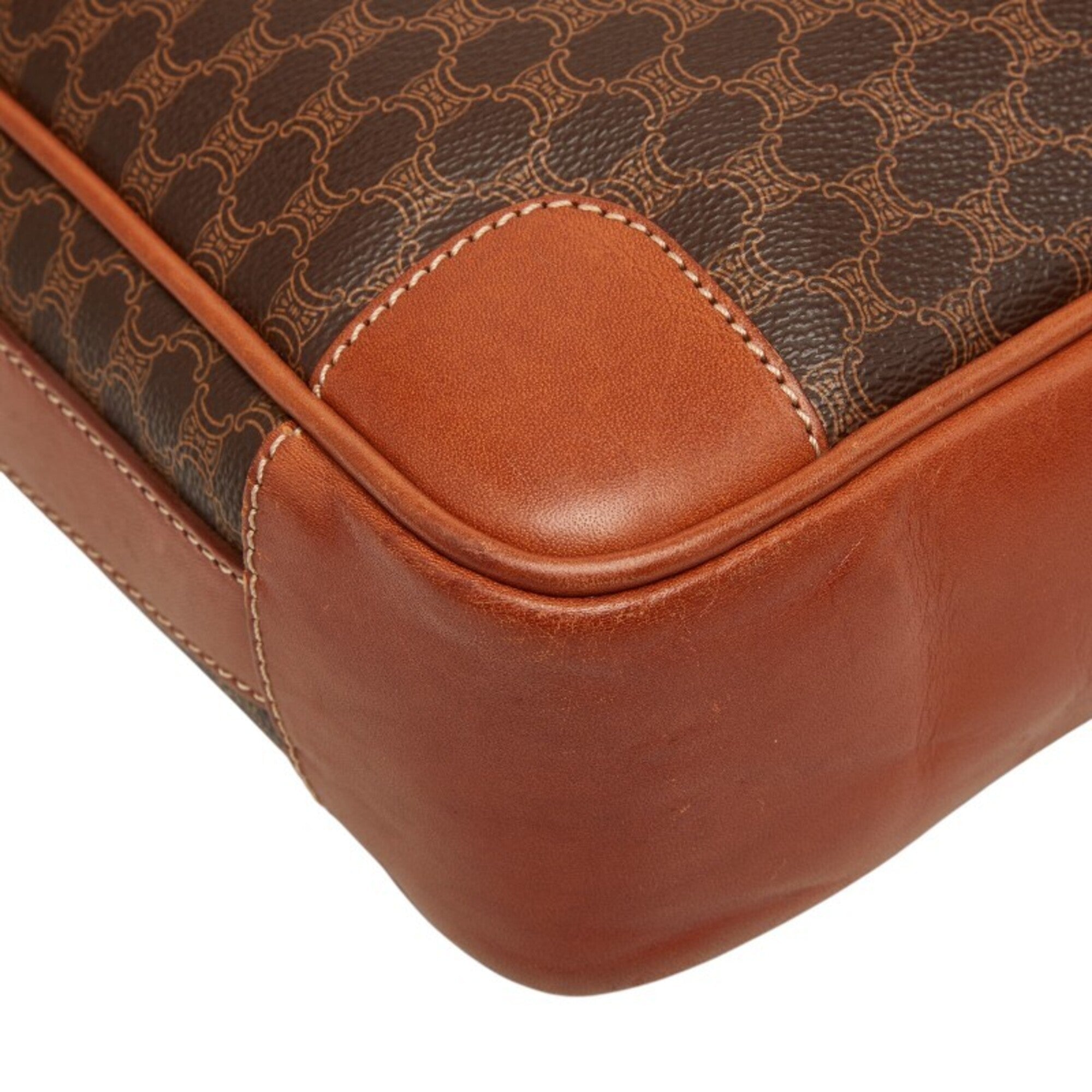 Celine Brown Pvc Leather Handbag Shoulder Bag (Pre-Owned)