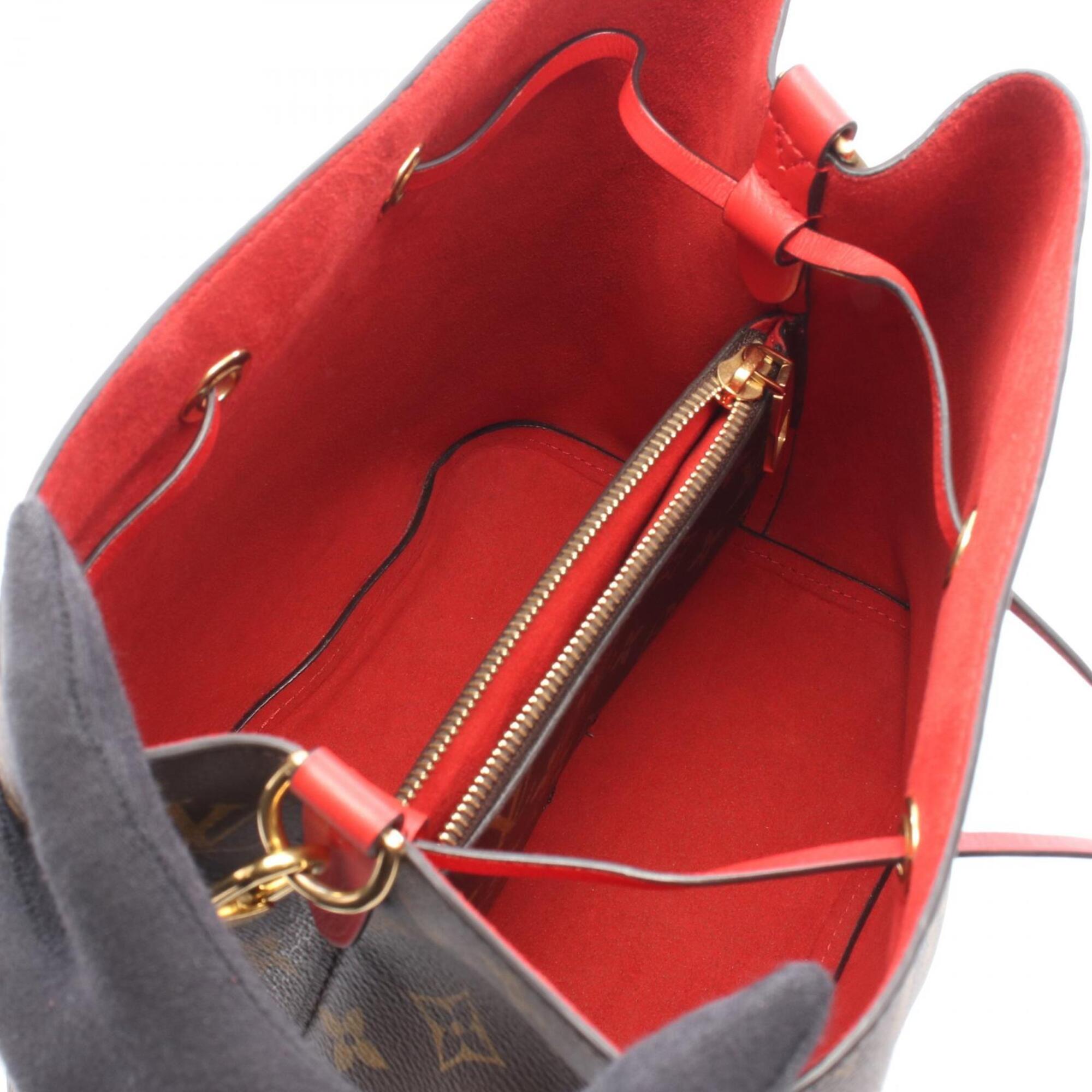 Louis Vuitton Brown Coquelicots Monogram Red Color Monogram Leather Handbag Shoulder Bag (Pre-Owned)