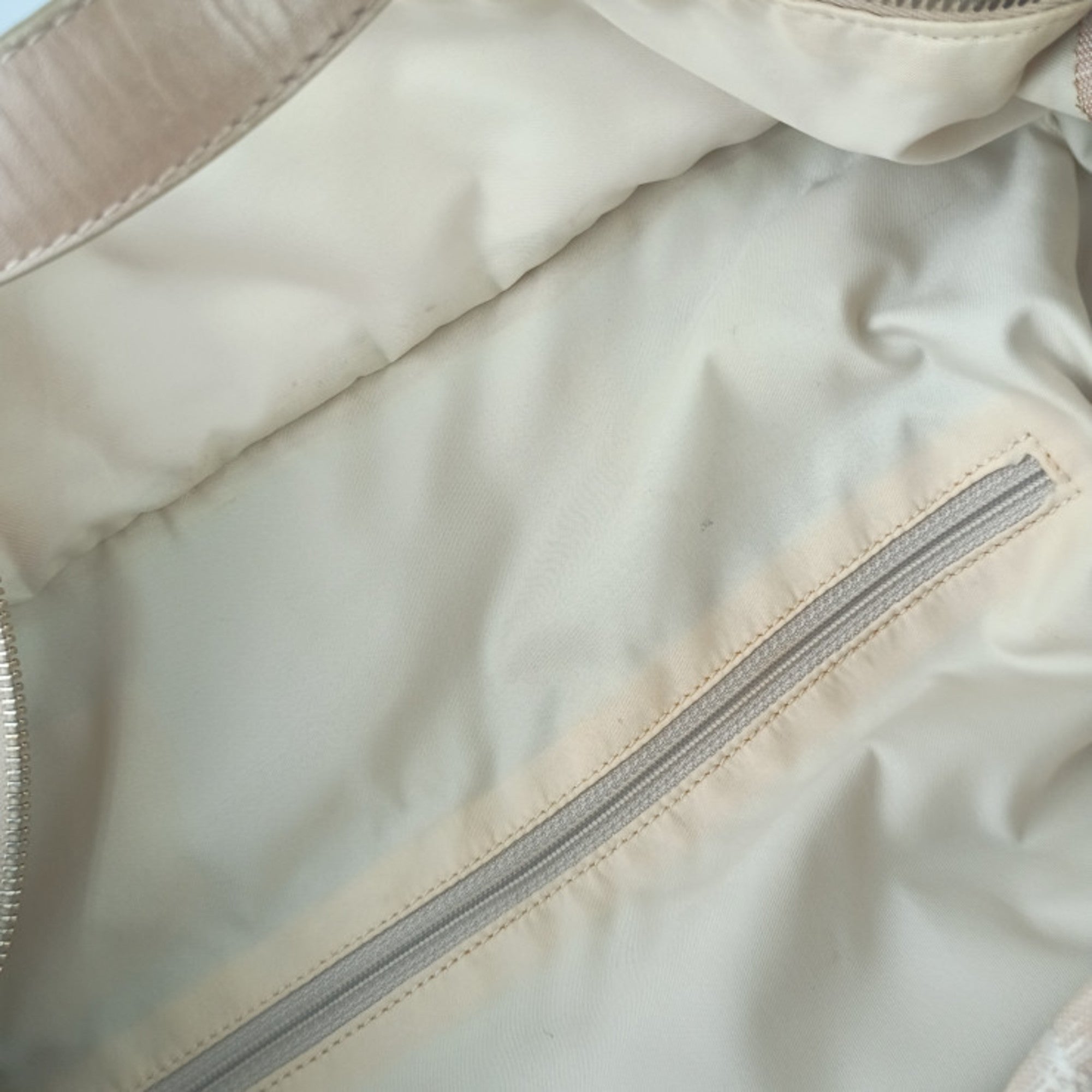 Chanel Beige Canvas Handbag Shoulder Bag Tote Bag (Pre-Owned)