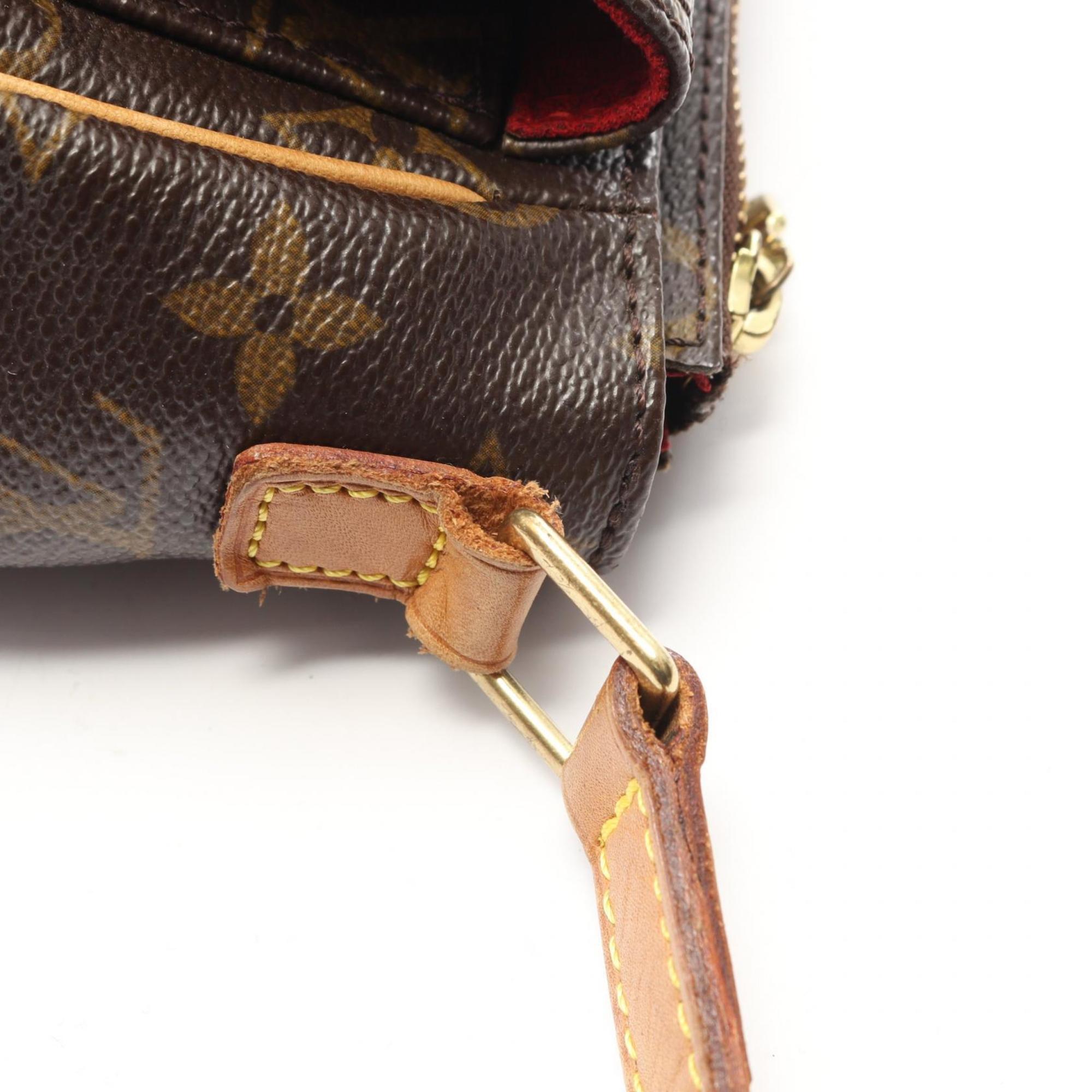 Louis Vuitton Brown Monogram Coated Canvas Leather Handbag Shoulder Bag (Pre-Owned)