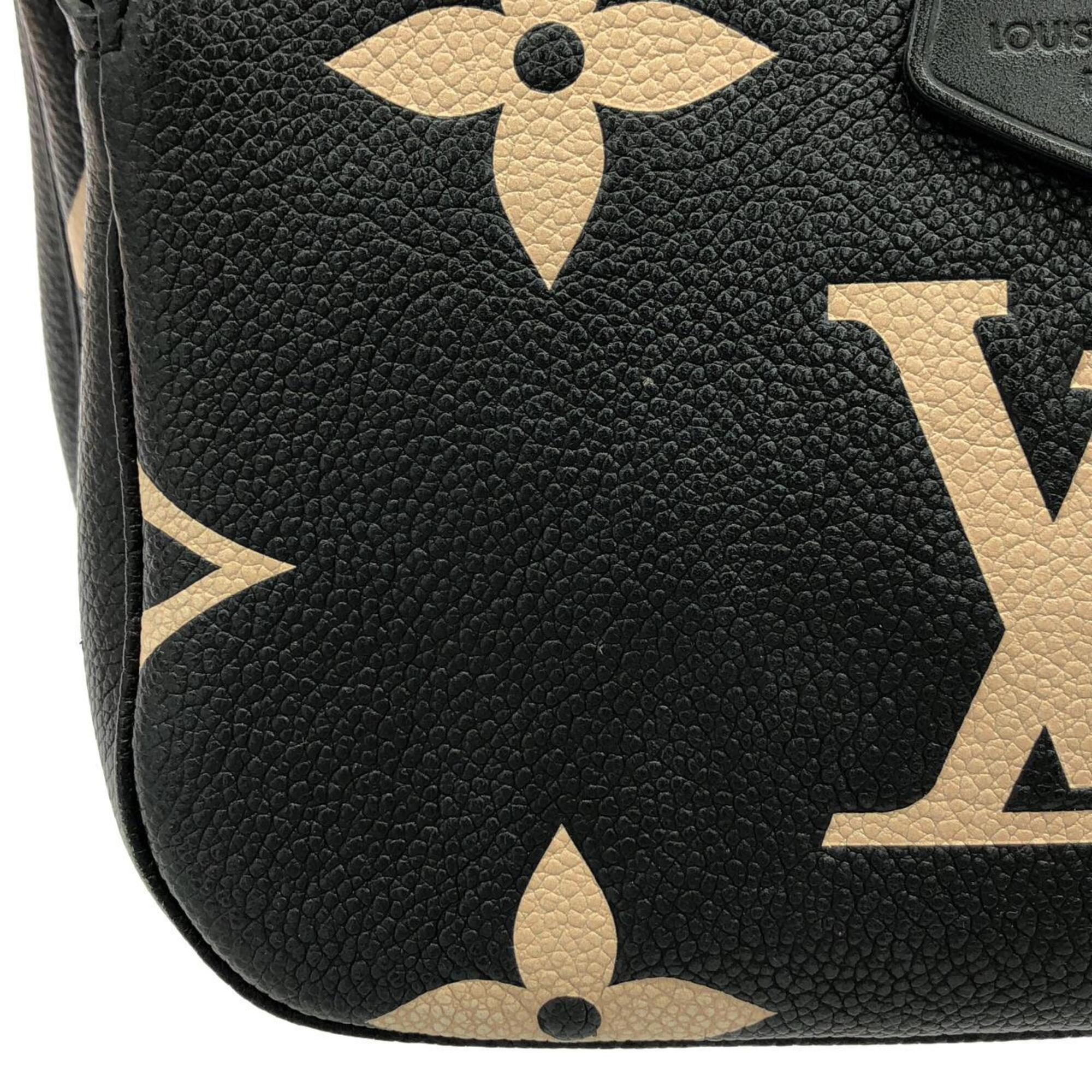 Louis Vuitton Beige Black Leather Pochette Shoulder Bag (Pre-Owned)