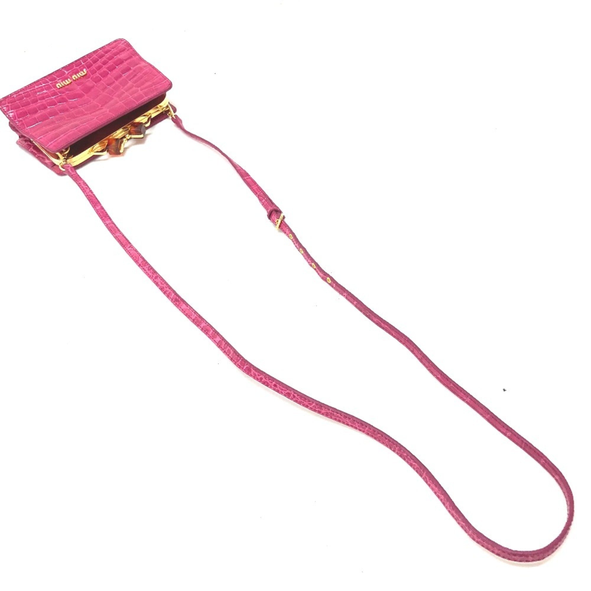 Miu Miu Pink Leather Pochette Shoulder Bag (Pre-Owned)