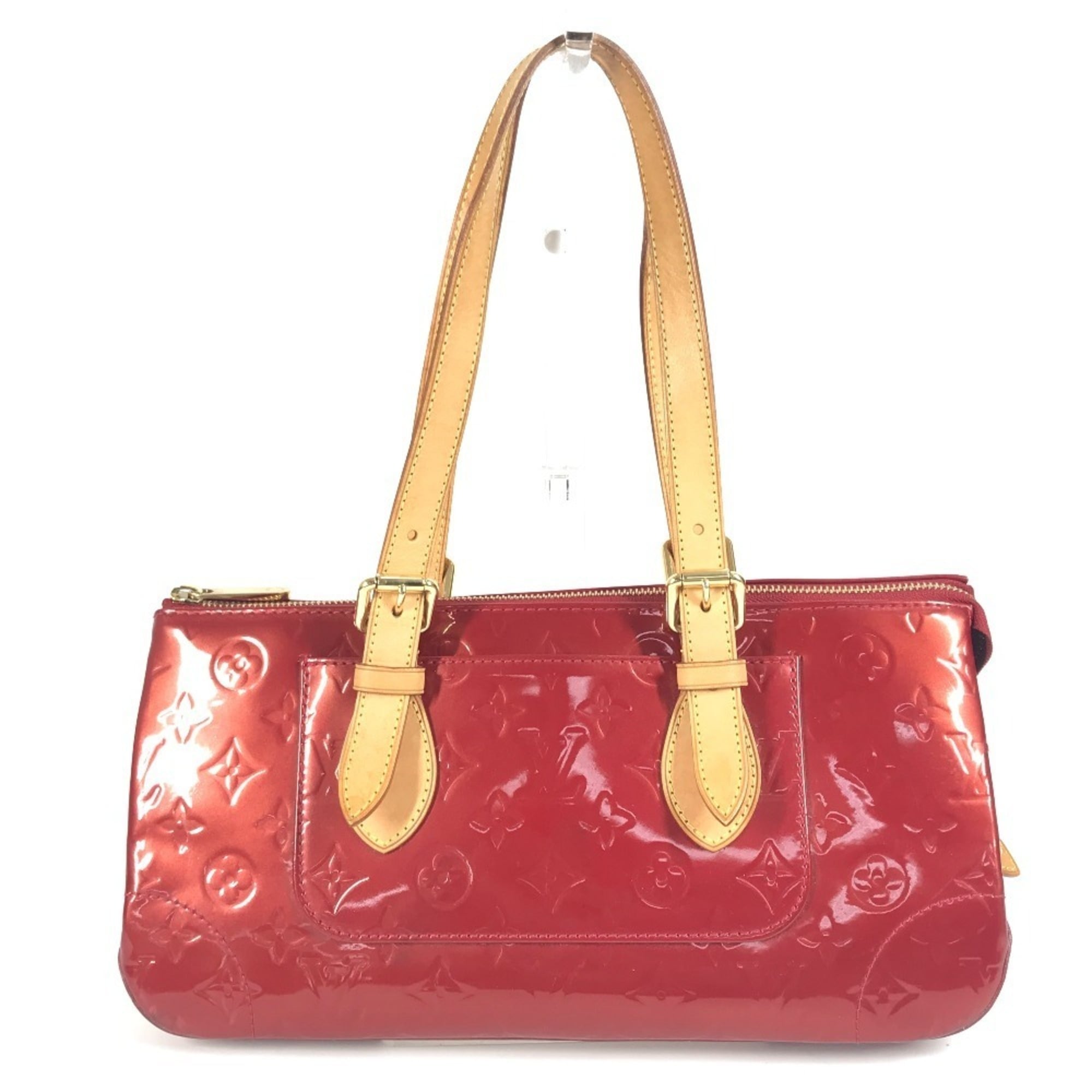 Louis Vuitton Pomme D'amour Red Color Monogram Vernis Shoulder Bag Tote Bag (Pre-Owned)