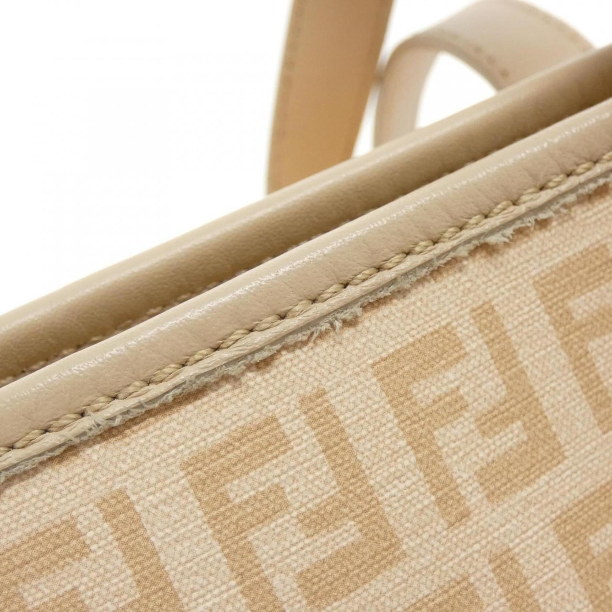 Fendi Beige Coated Canvas Handbag (Pre-Owned)