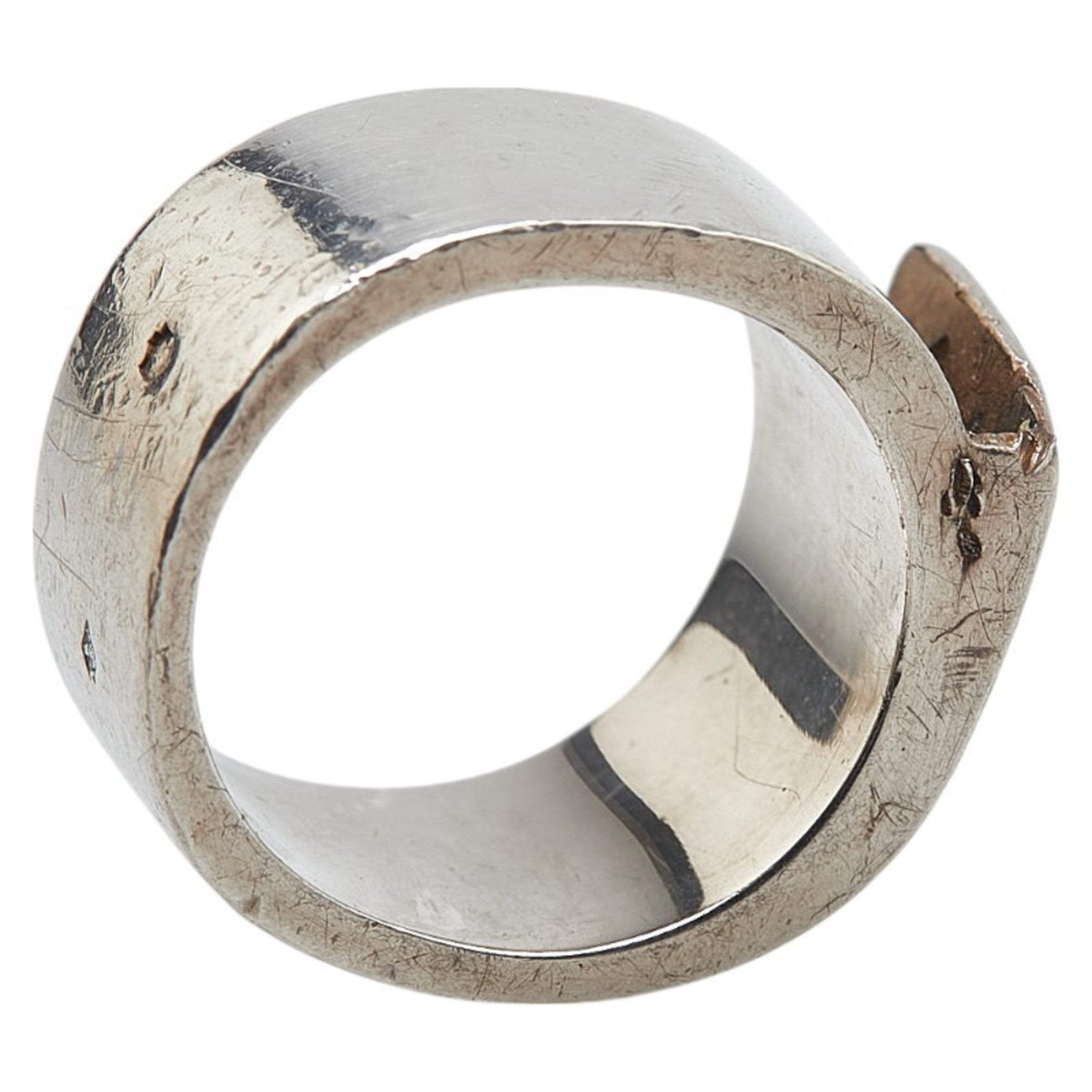 Hermes Silver 925 Band Ring (Pre-Owned)