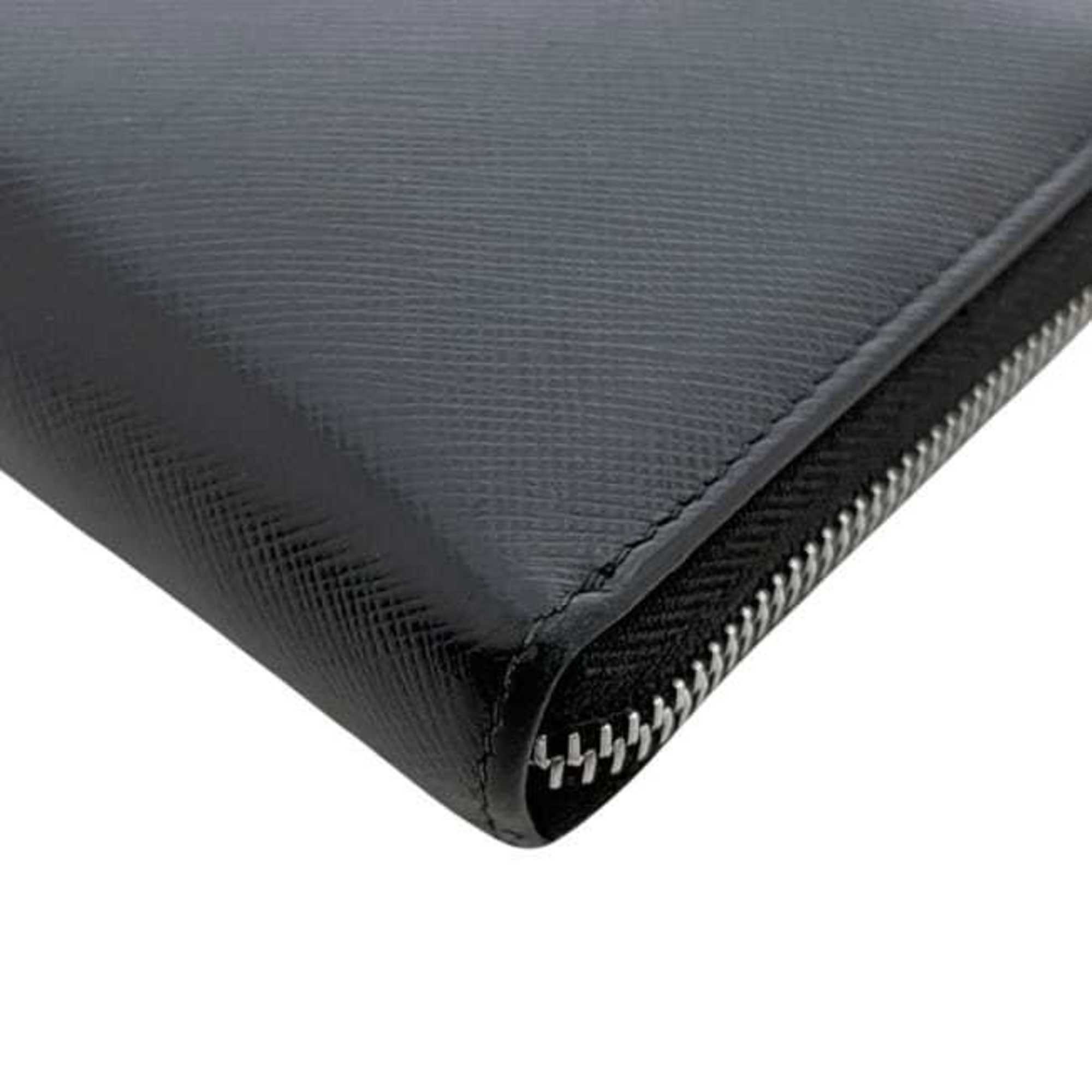 Prada Black Nero Saffiano Long Wallet (Bi-Fold) (Pre-Owned)