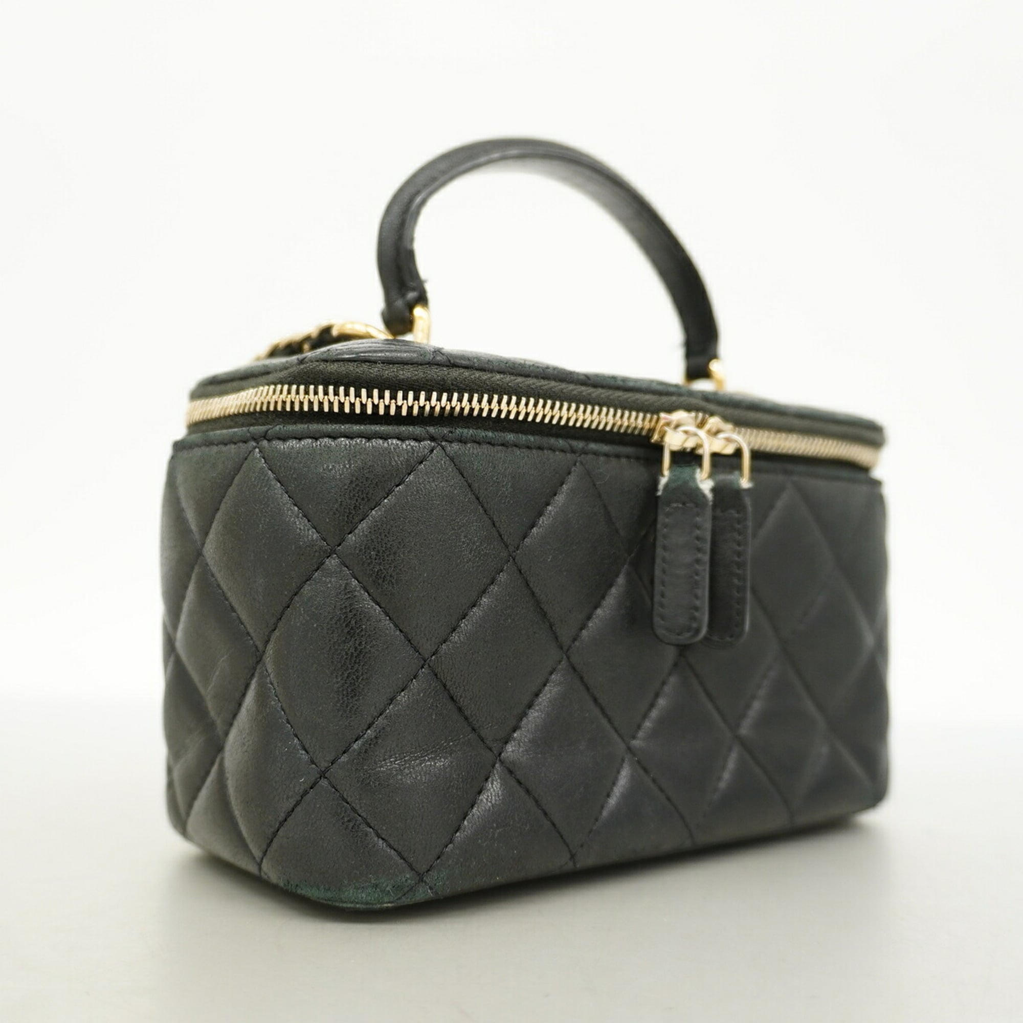 Chanel Black Leather Vanity Bag (Pre-Owned)