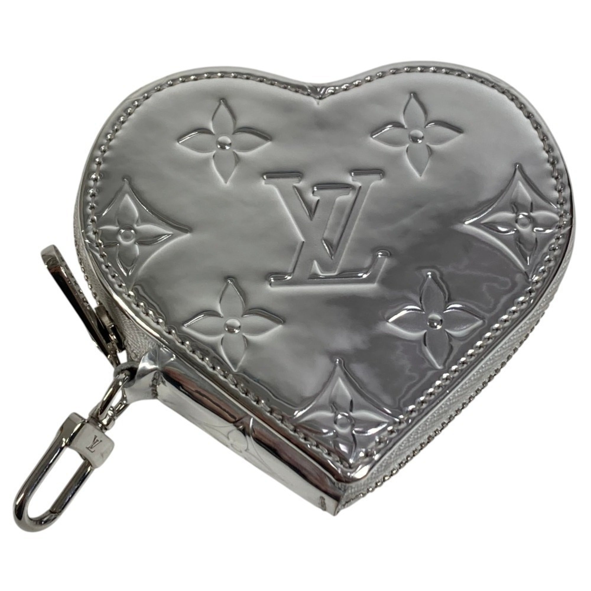 Louis Vuitton Silver Leather Coin Purse/Coin Case (Pre-Owned)
