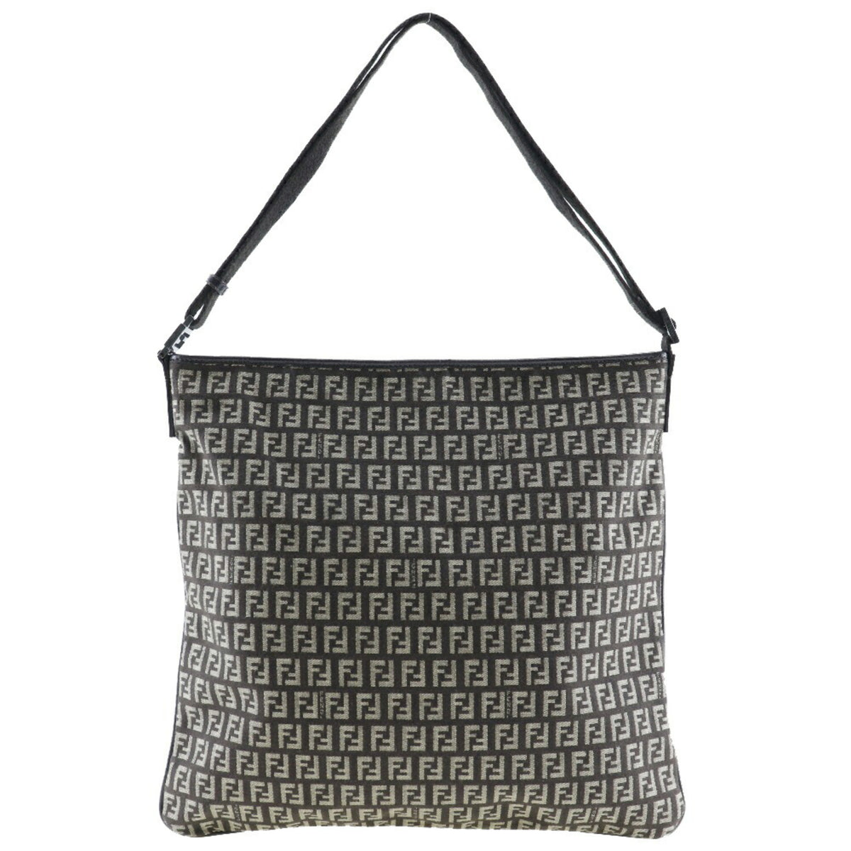 Fendi Zucchino Brown Canvas Shoulder Bag (Pre-Owned)