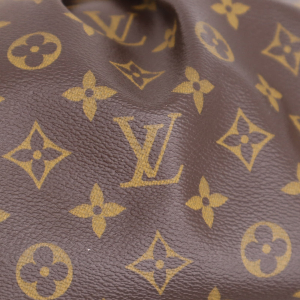 Louis Vuitton Beige Brown Coated Canvas Leather Handbag (Pre-Owned)