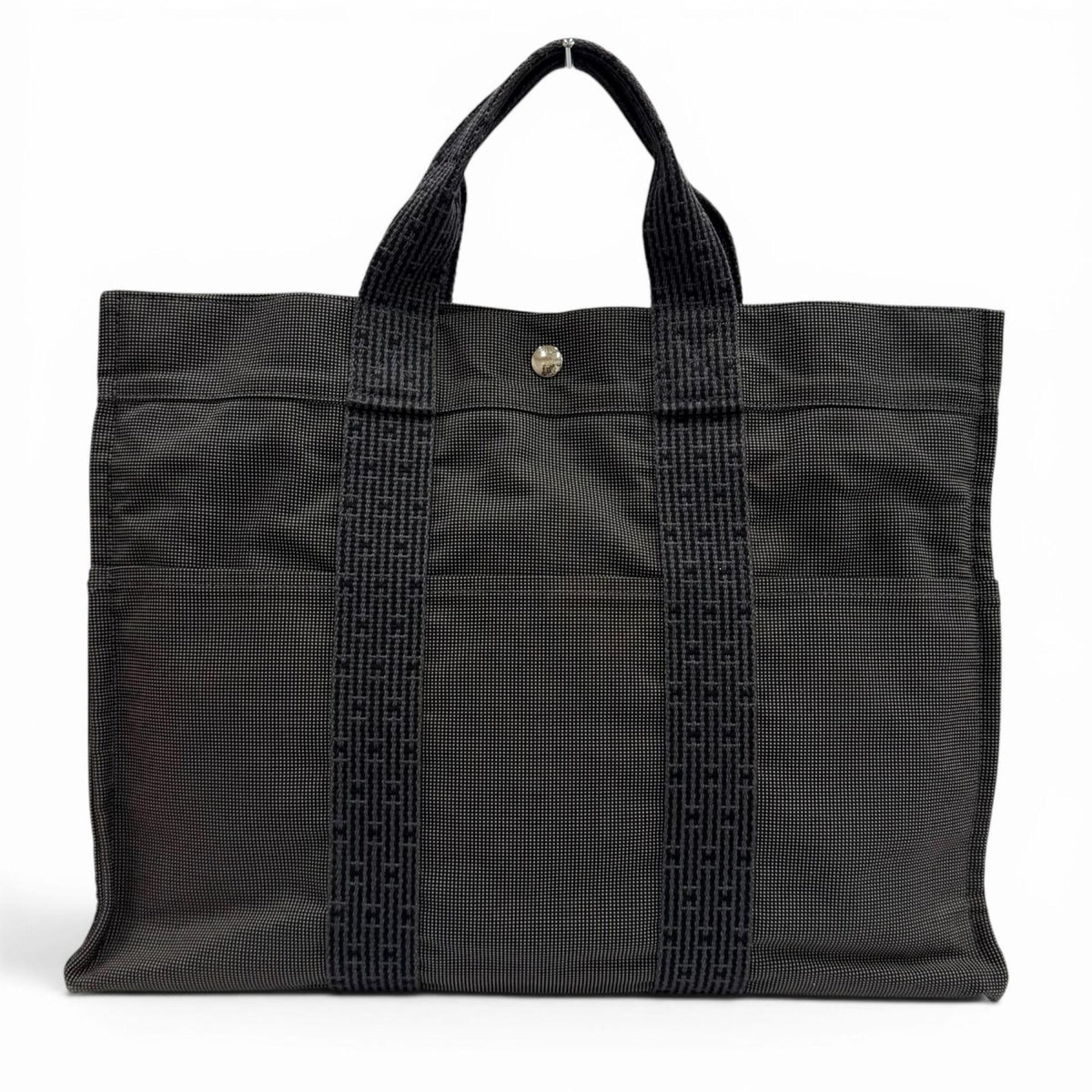 Hermes Gray Polyamide Polyester Handbag Tote Bag (Pre-Owned)