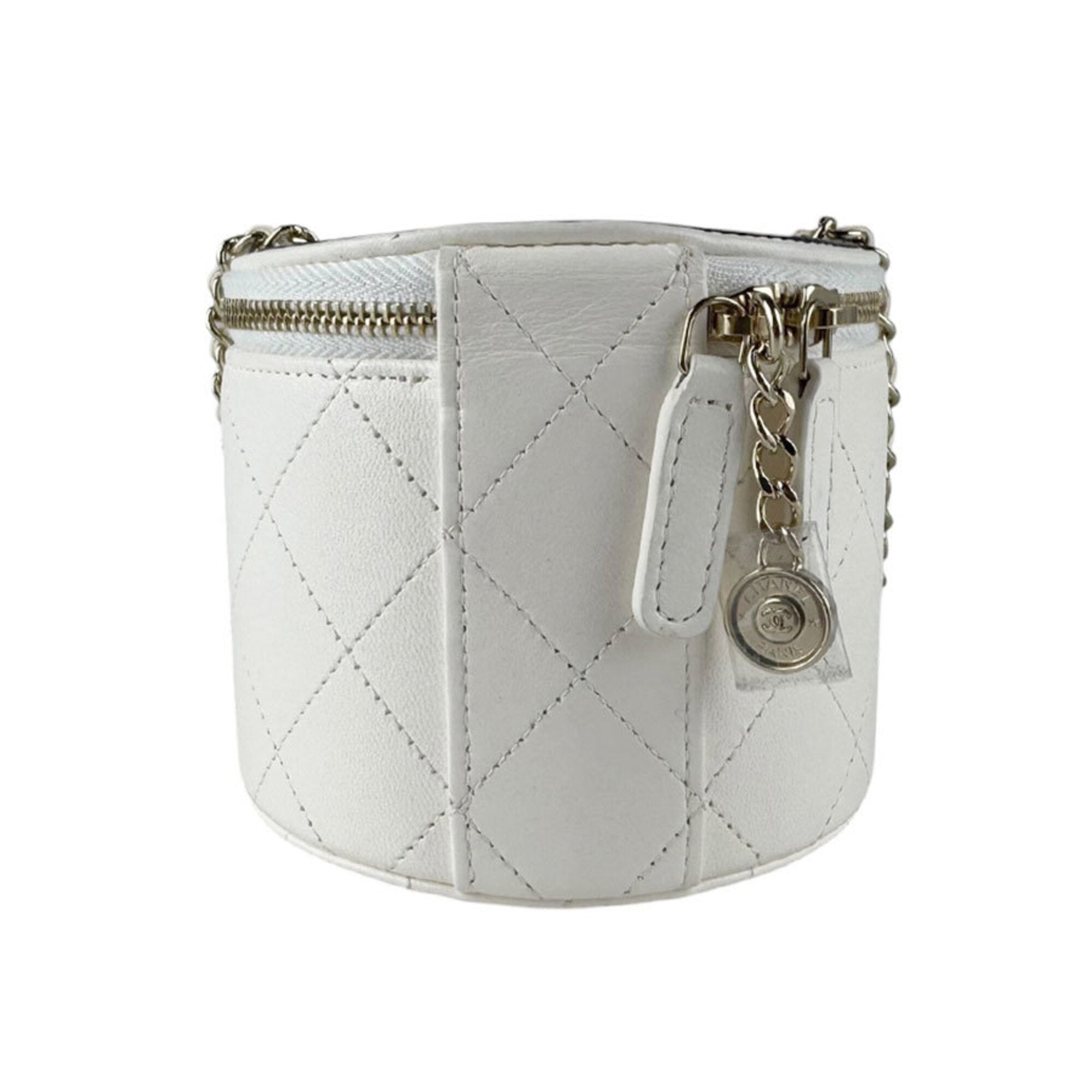 Chanel Black White Leather Shoulder Bag (Pre-Owned)