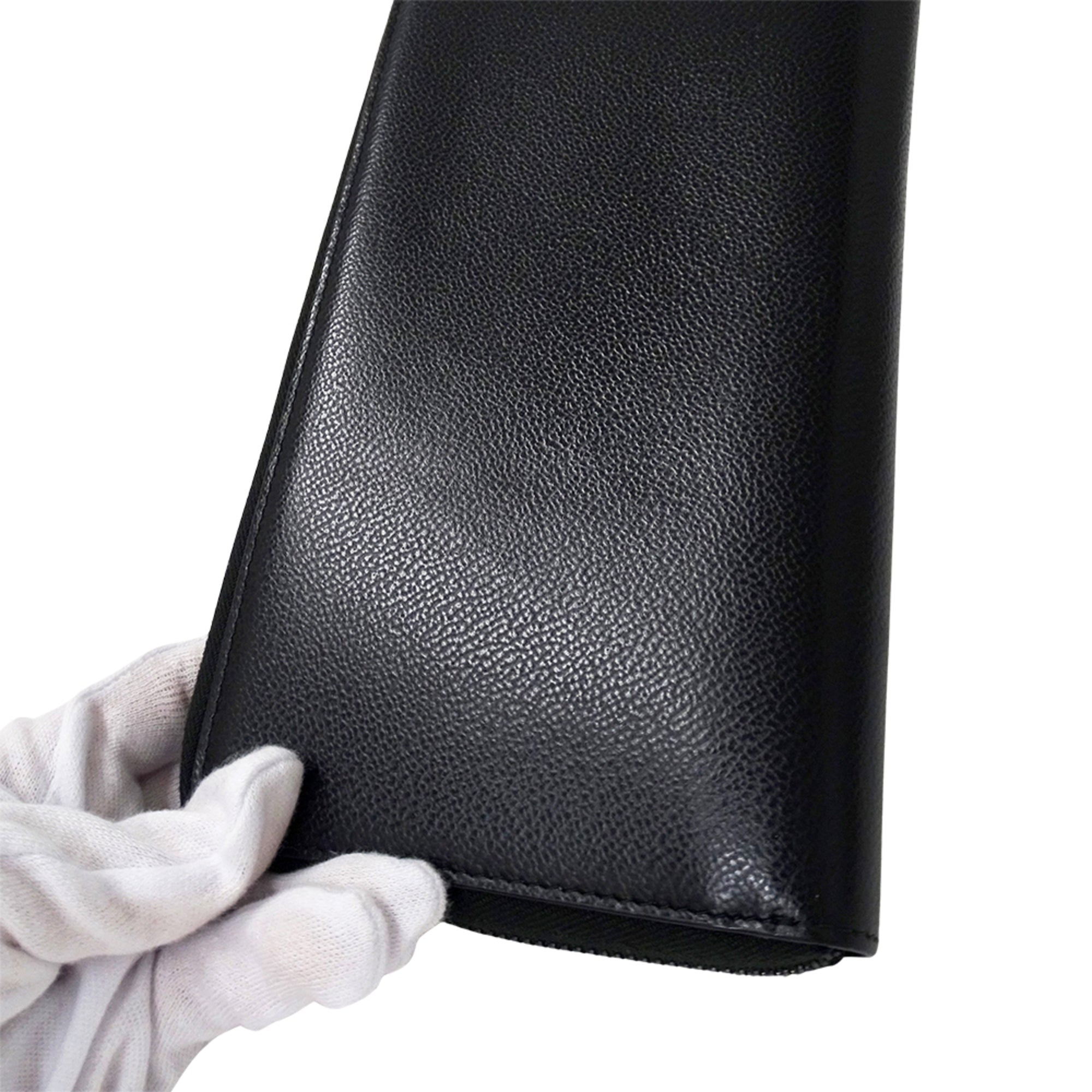 Prada Black Leather Long Bill Wallet (Bi-Fold) (Pre-Owned)