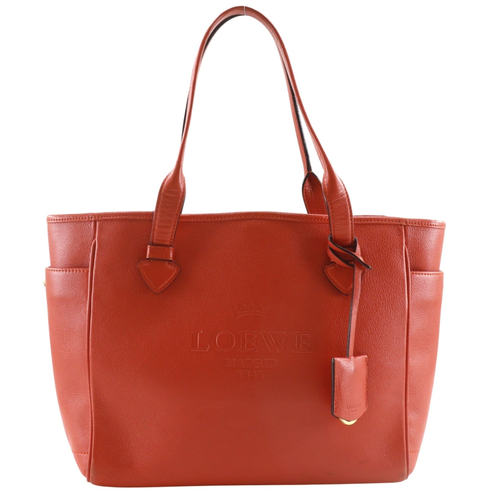 Loewe Red Color Leather Tote Bag (Pre-Owned)