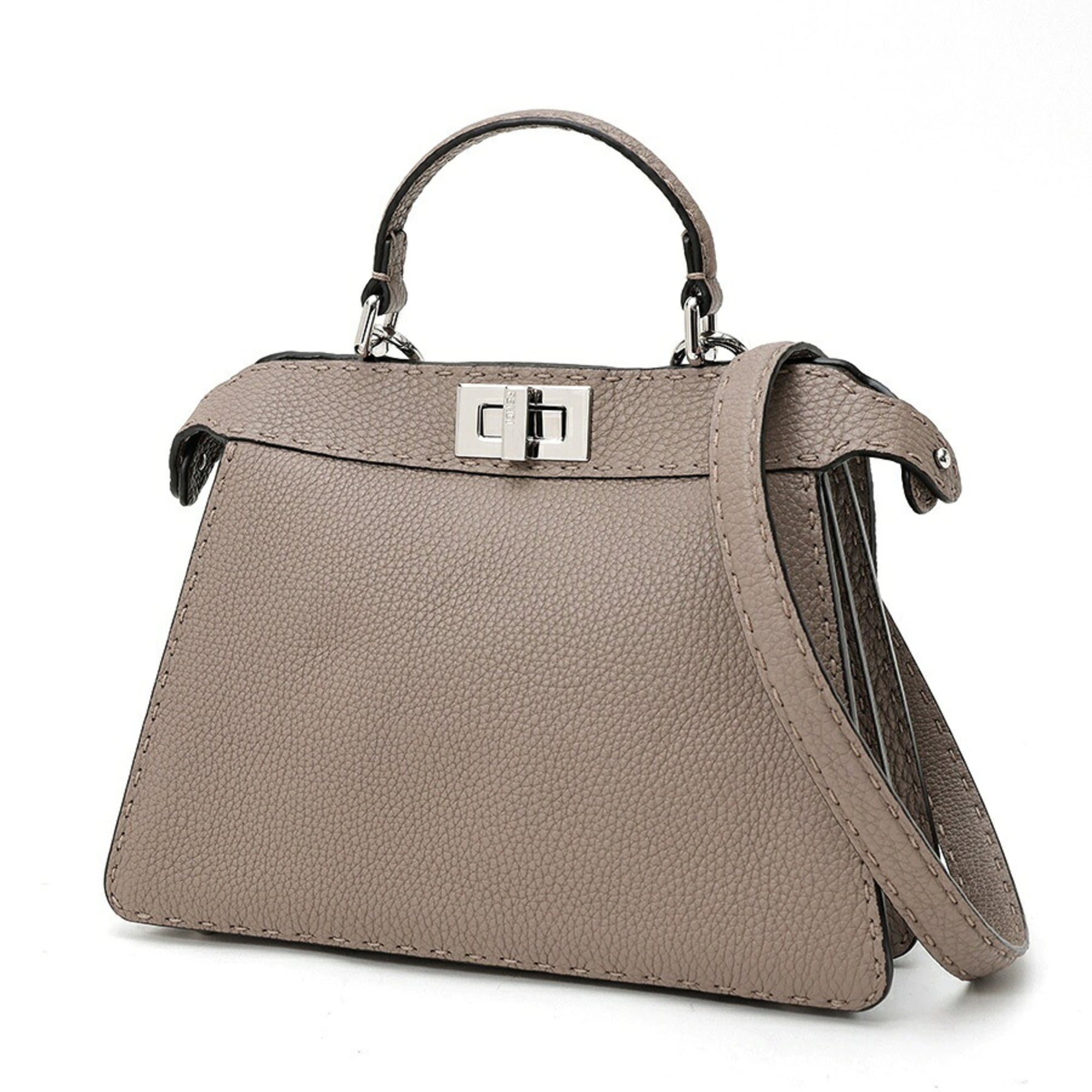Fendi Grayish Leather Shoulder Bag (Pre-Owned)