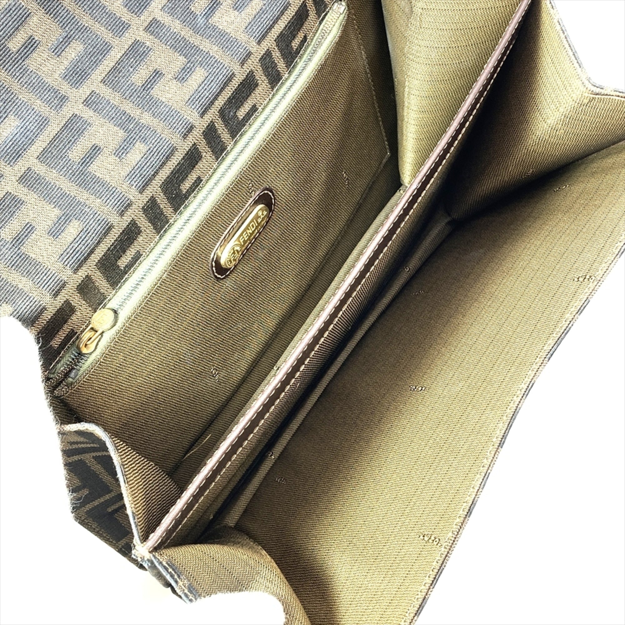 Fendi Brown Canvas Shoulder Bag (Pre-Owned)