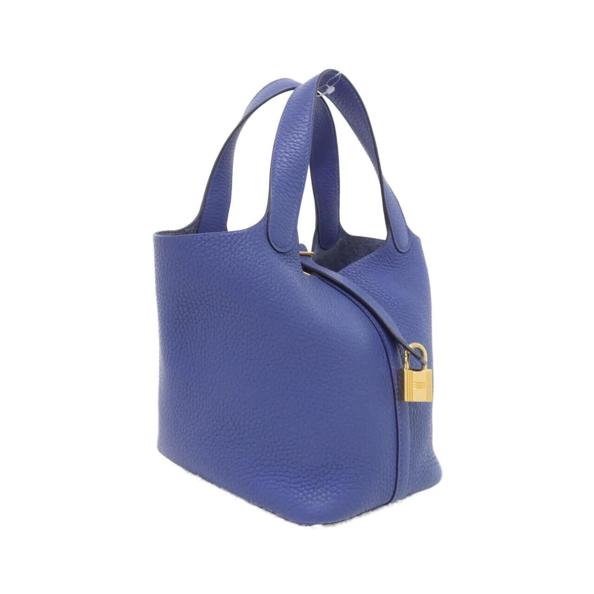 Hermes Blue Taurillon Clemence Leather Handbag (Pre-Owned)