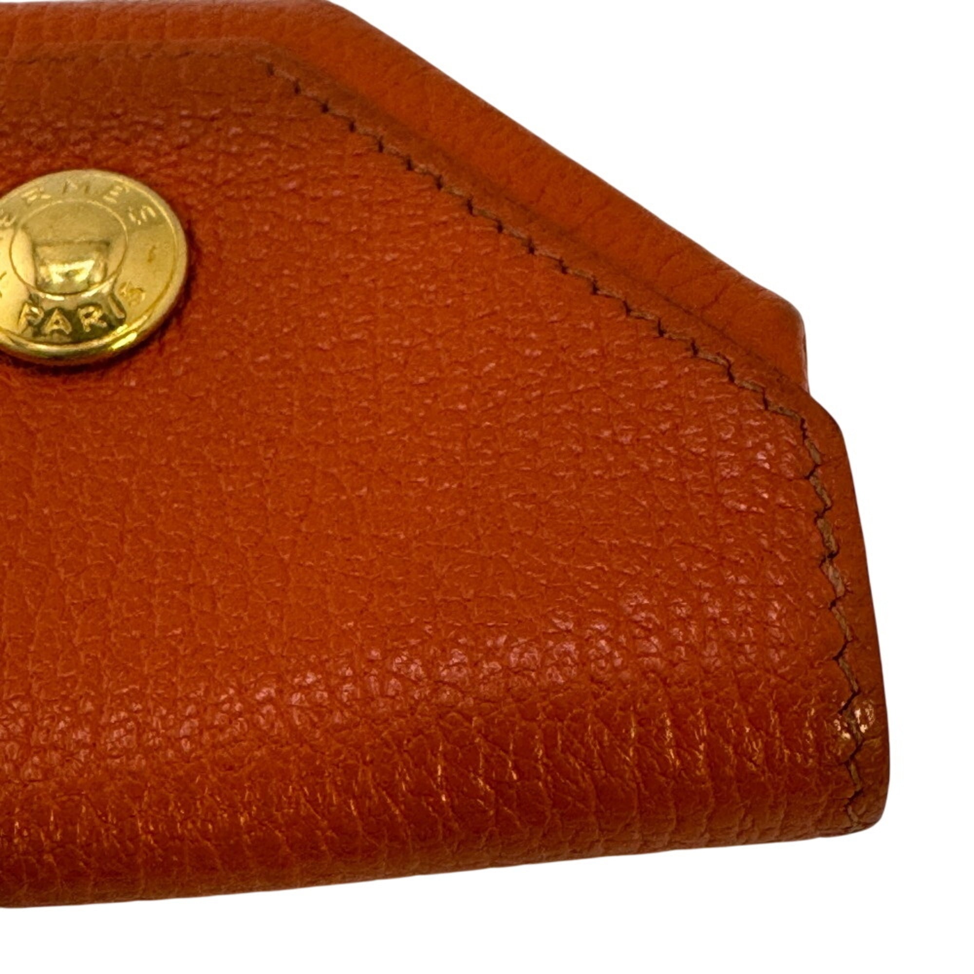 Hermes Orange Leather Coin Purse/Coin Case (Pre-Owned)