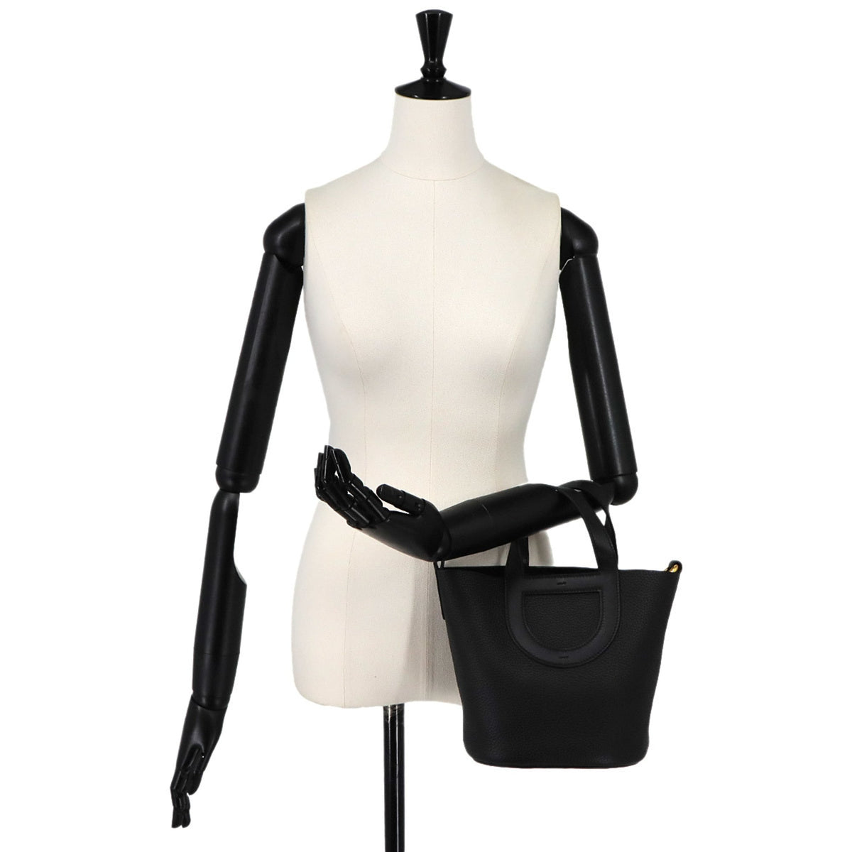 Hermes Black Taurillon Clemence Leather Swift Leather Handbag (Pre-Owned)