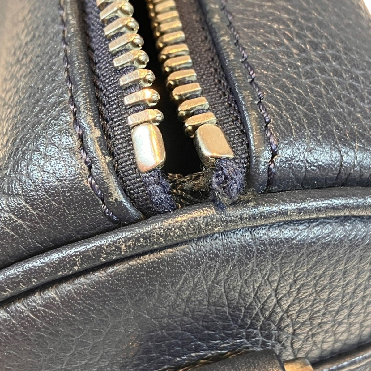 Christian Dior Navy Leather Shoulder Bag (Pre-Owned)