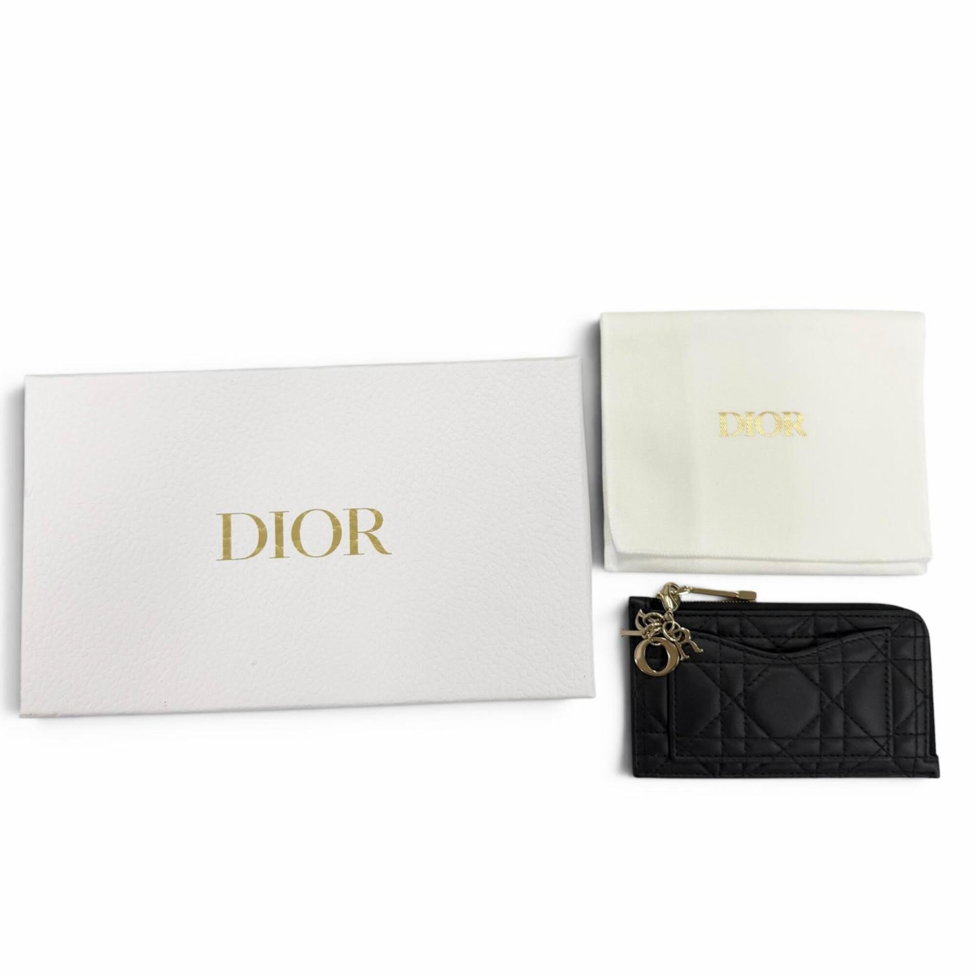 Christian Dior Black Leather Coin Purse/Coin Case (Pre-Owned)